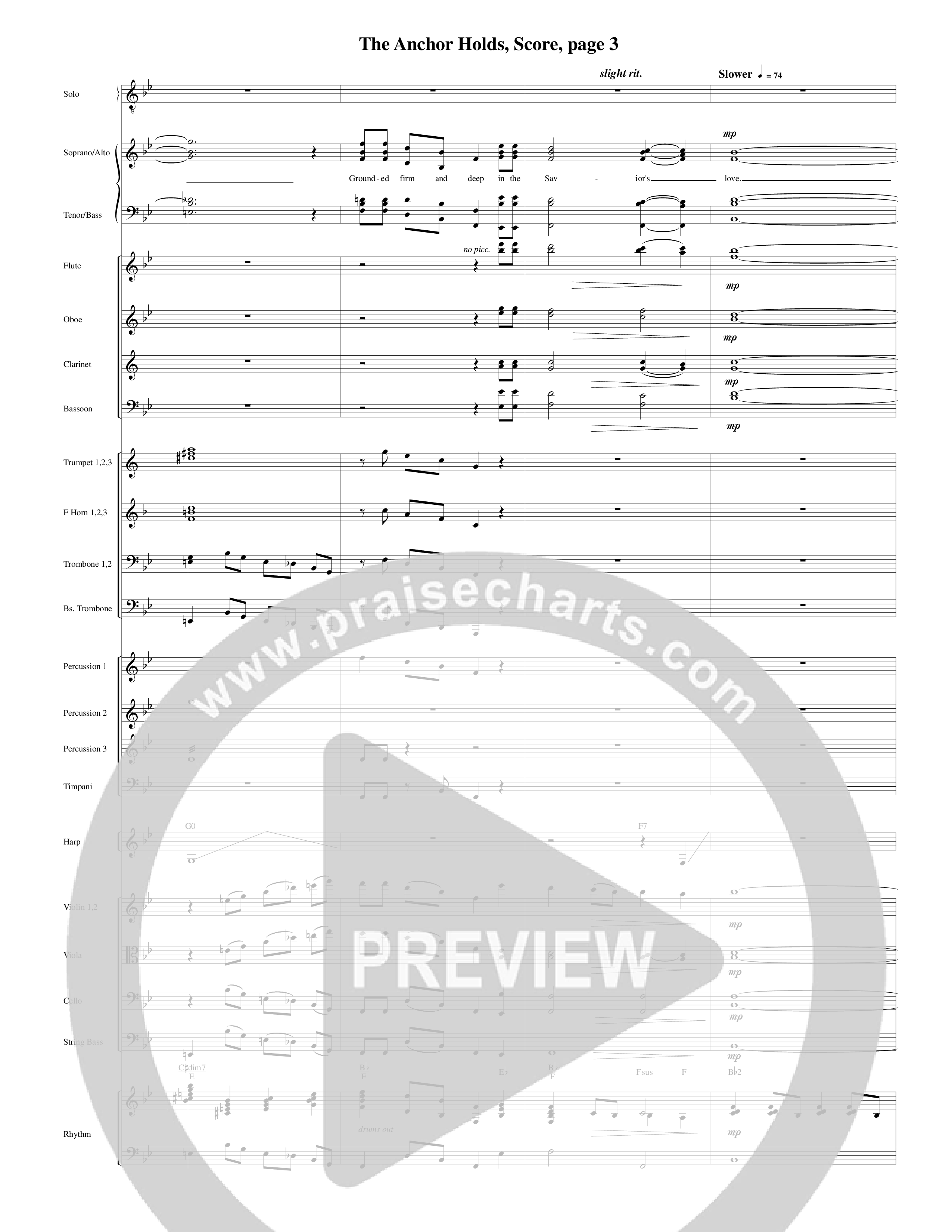 The Anchor Holds (Choral Anthem SATB) Orchestration (Word Music Choral / Arr. David Clydesdale)