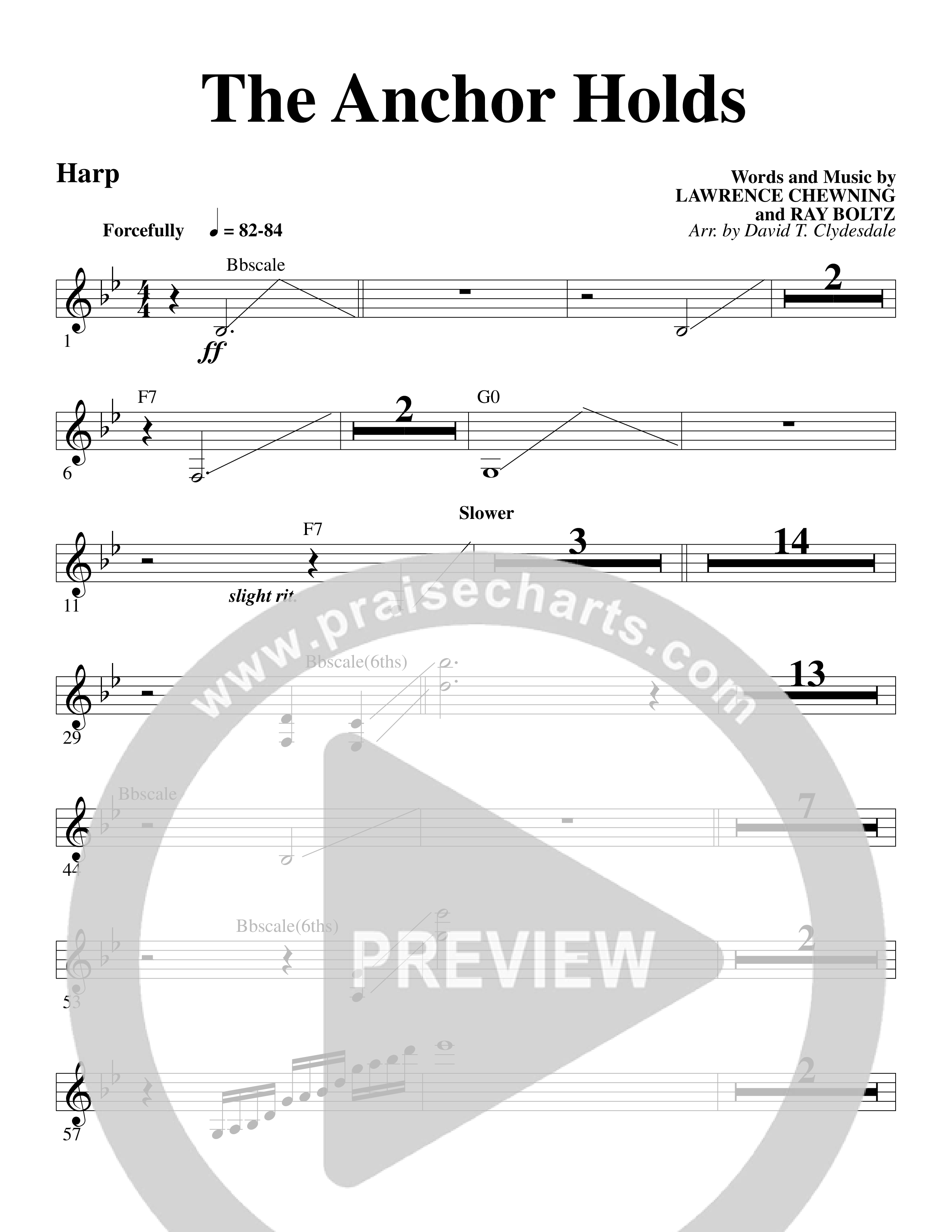 The Anchor Holds (Choral Anthem SATB) Harp (Word Music Choral / Arr. David Clydesdale)
