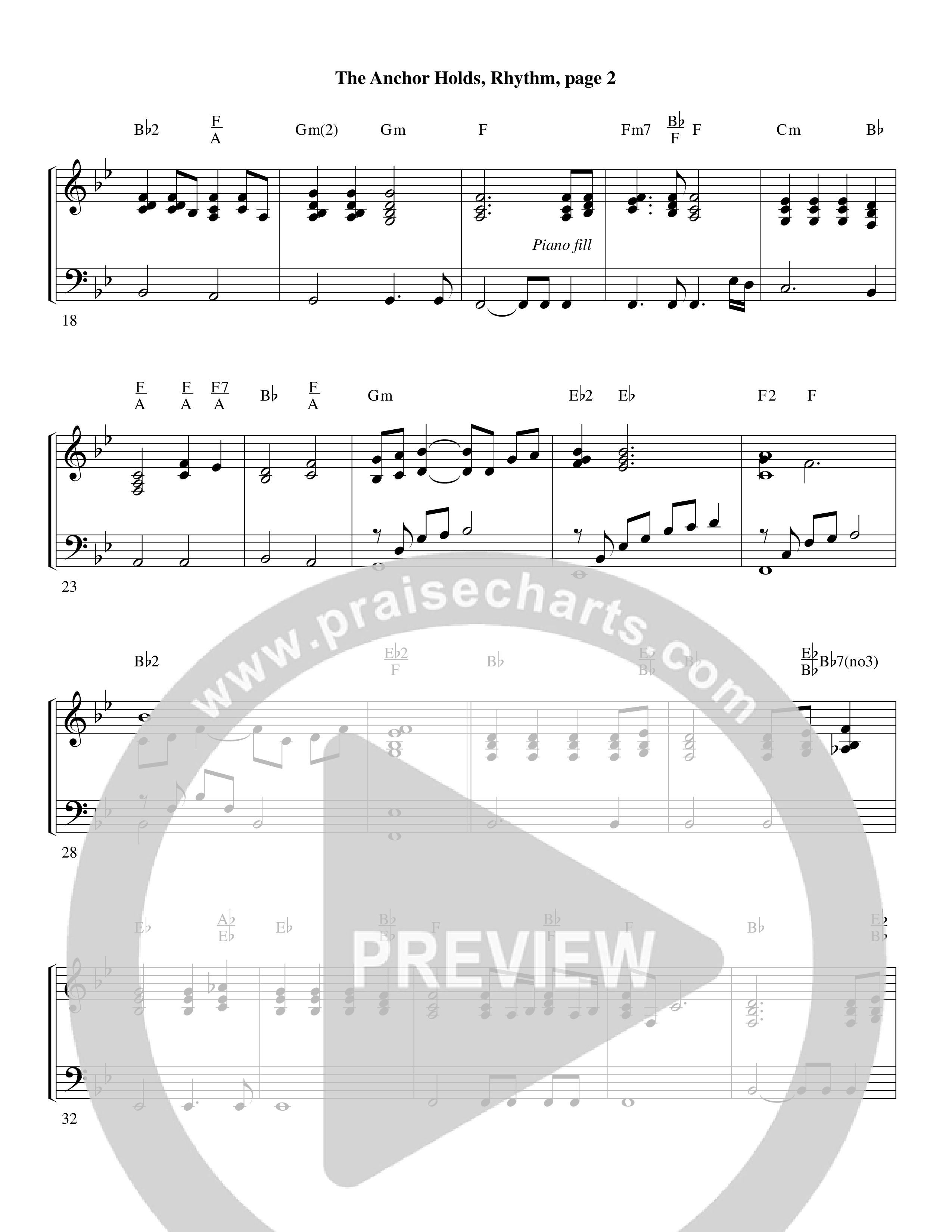 The Anchor Holds (Choral Anthem SATB) Rhythm Chart (Word Music Choral / Arr. David Clydesdale)