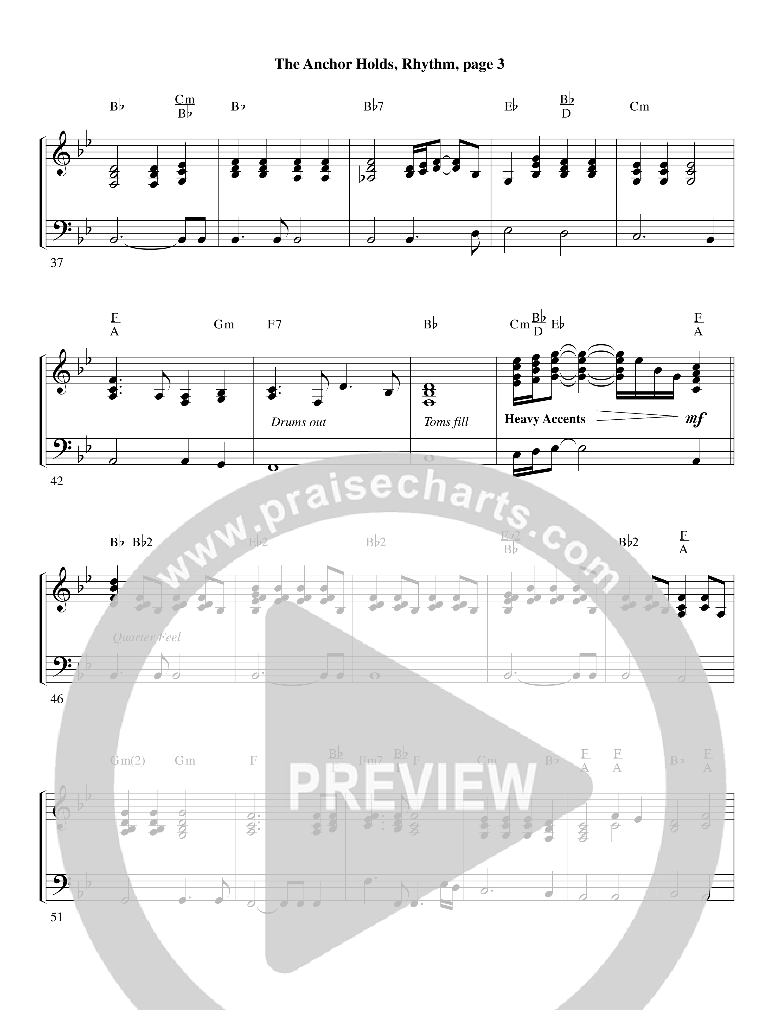 The Anchor Holds (Choral Anthem SATB) Rhythm Chart (Word Music Choral / Arr. David Clydesdale)