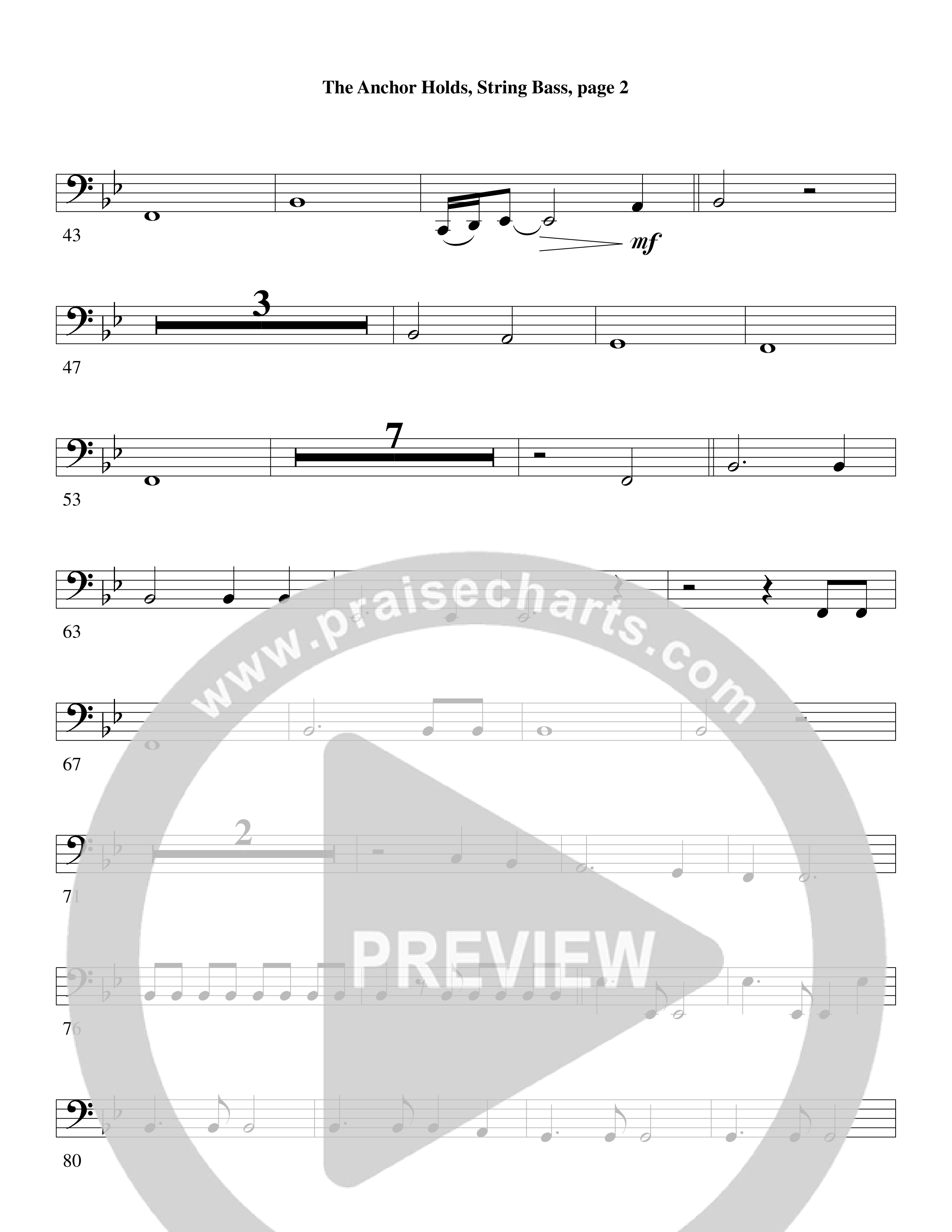 The Anchor Holds (Choral Anthem SATB) String Bass (Word Music Choral / Arr. David Clydesdale)