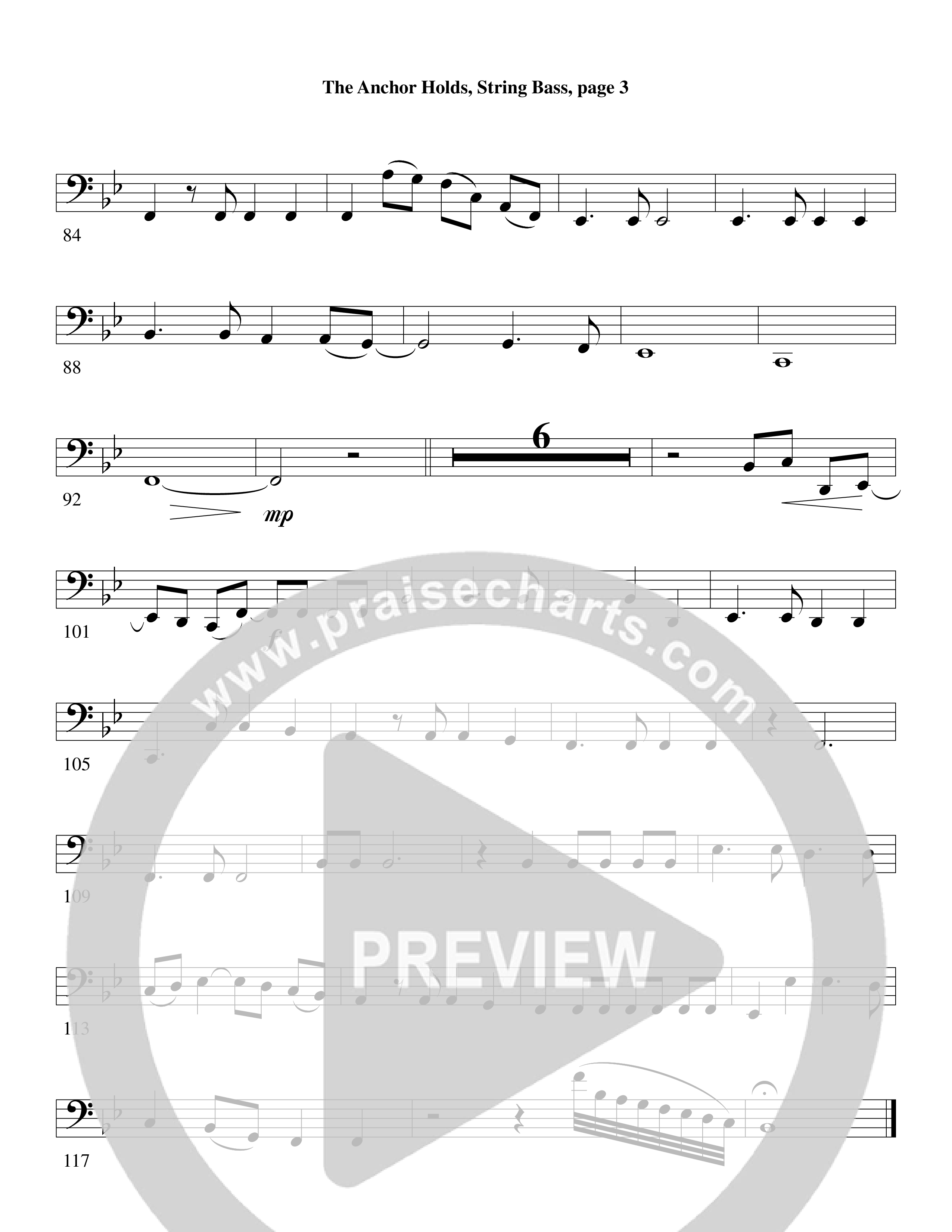 The Anchor Holds (Choral Anthem SATB) String Bass (Word Music Choral / Arr. David Clydesdale)