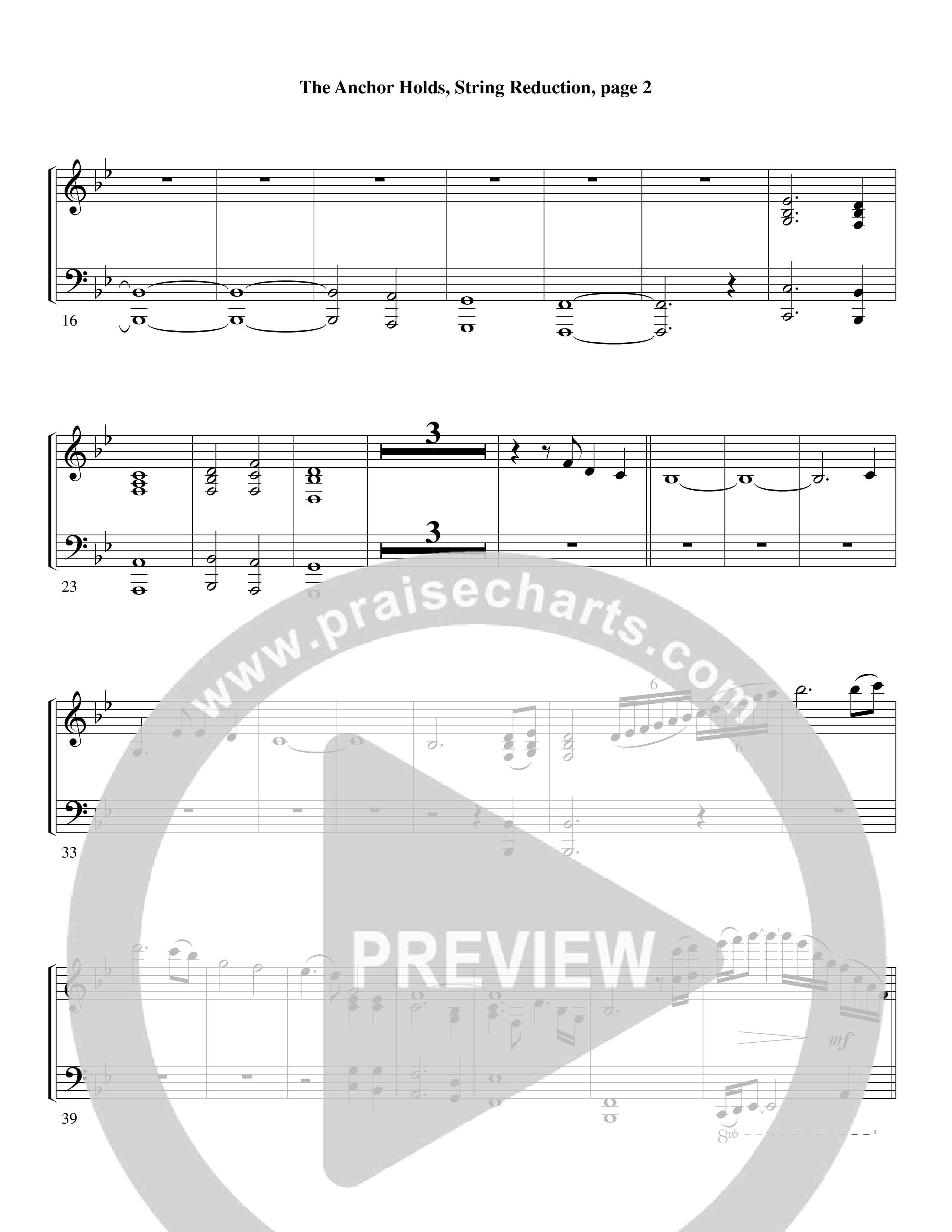 The Anchor Holds (Choral Anthem SATB) String Reduction (Word Music Choral / Arr. David Clydesdale)