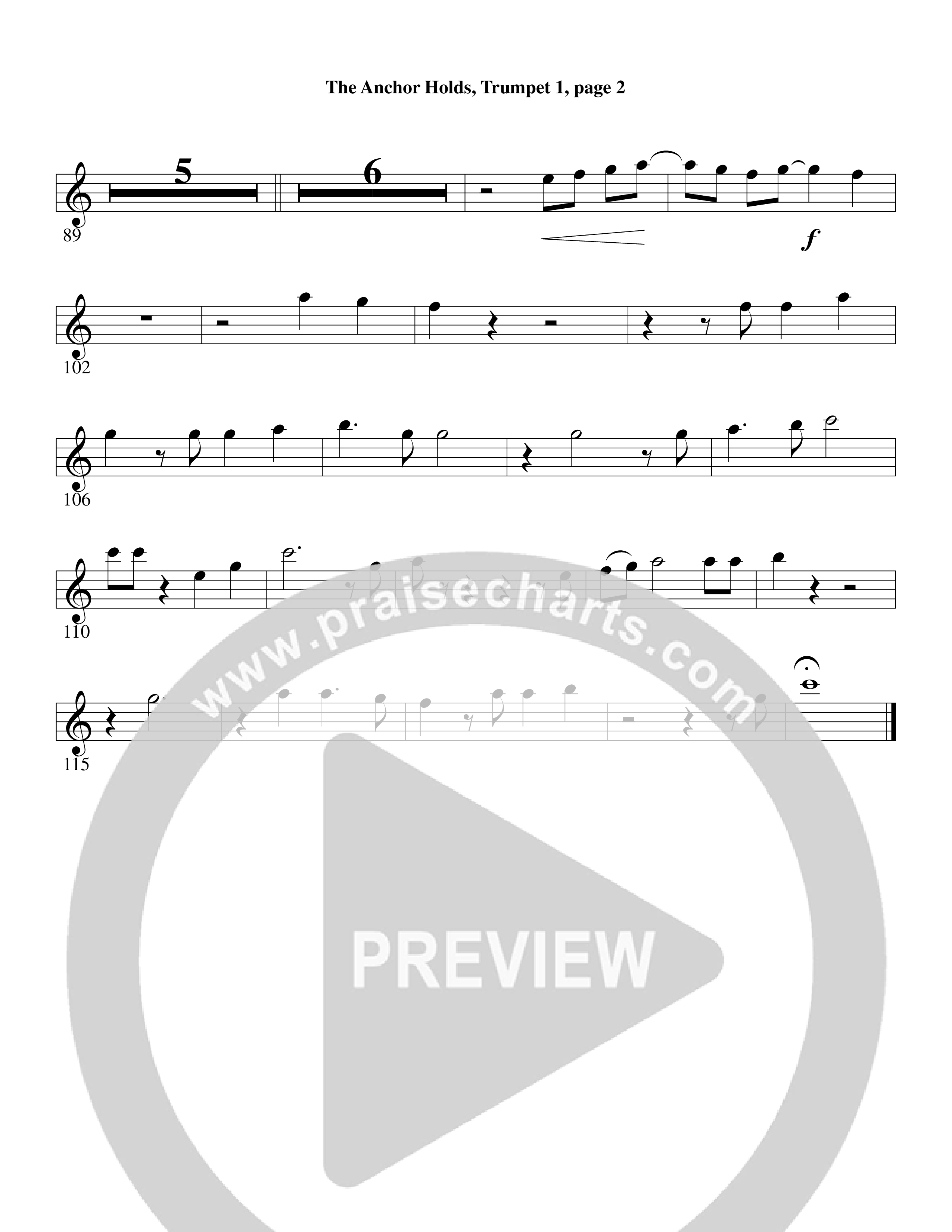 The Anchor Holds (Choral Anthem SATB) Trumpet (Word Music Choral / Arr. David Clydesdale)