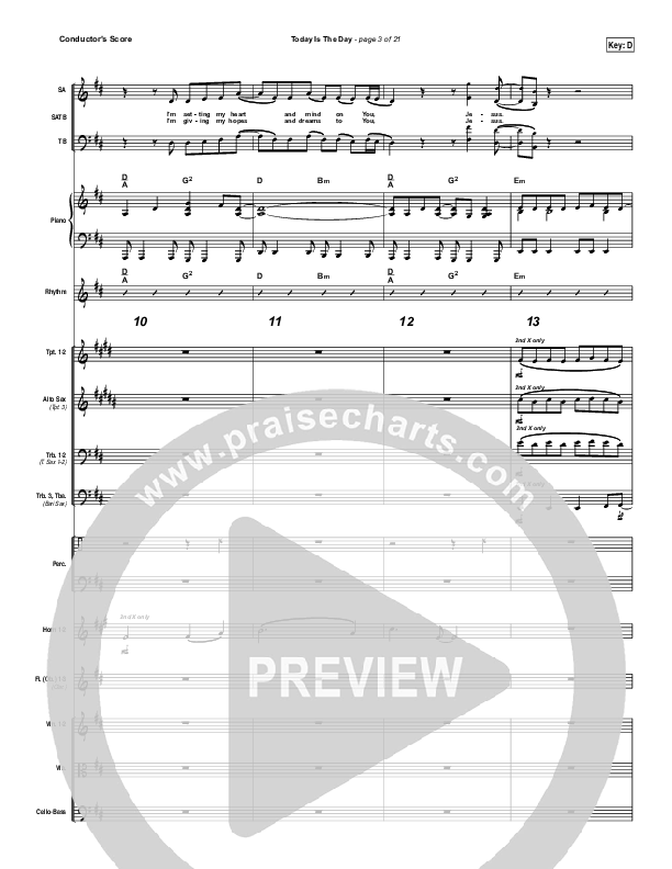 Today Is The Day Conductor's Score (Lincoln Brewster)