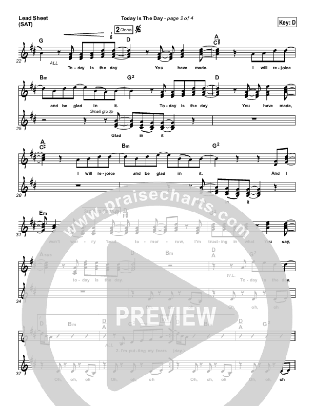 Today Is The Day Lead Sheet (SAT) (Lincoln Brewster)