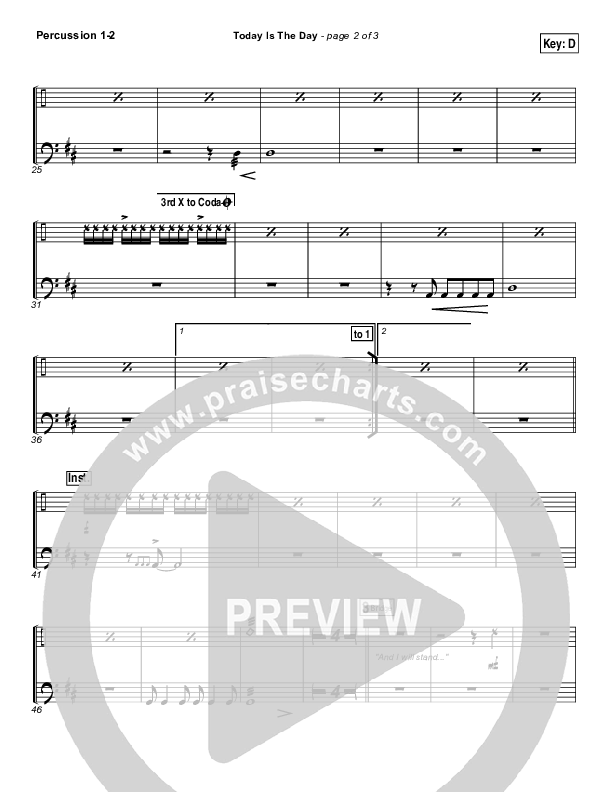 Today Is The Day Percussion (Lincoln Brewster)