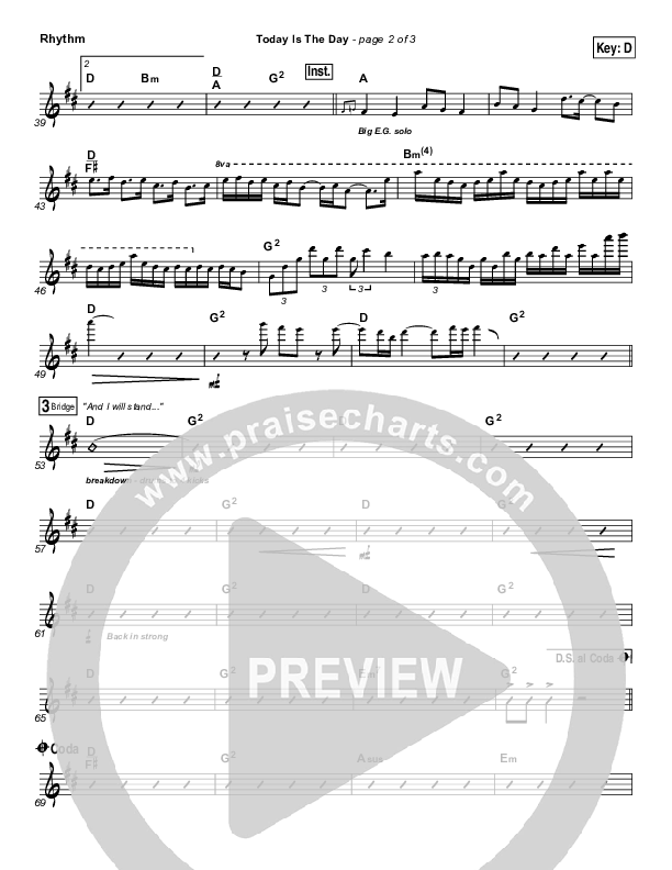 Today Is The Day Rhythm Chart (Lincoln Brewster)