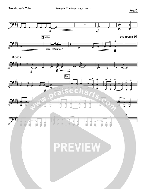 Today Is The Day Trombone 3/Tuba (Lincoln Brewster)