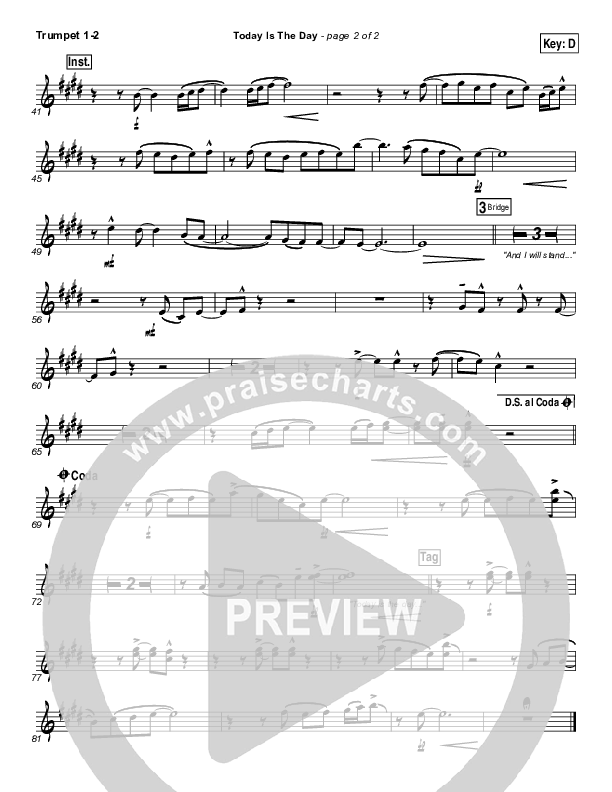 Today Is The Day Trumpet 1,2 (Lincoln Brewster)