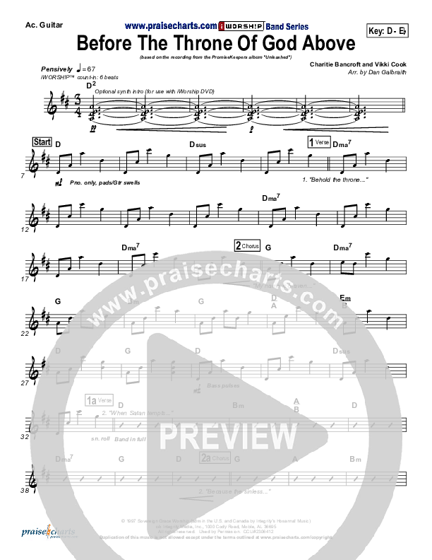 Before The Throne Of God Above Rhythm Chart (Promise Keepers)