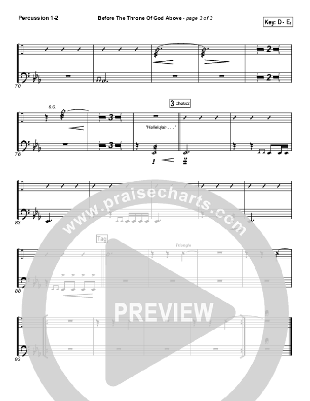 Before The Throne Of God Above Percussion 1/2 (Promise Keepers)