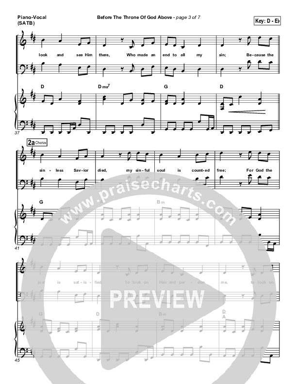 Before The Throne Of God Above Piano/Vocal (Promise Keepers)