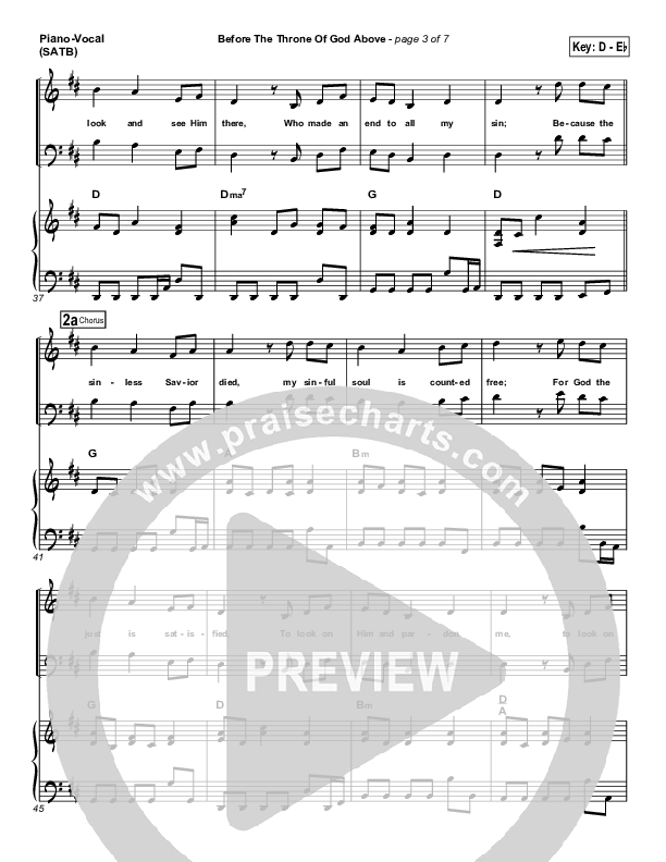 Before The Throne Of God Above Piano/Vocal (SATB) (Promise Keepers)