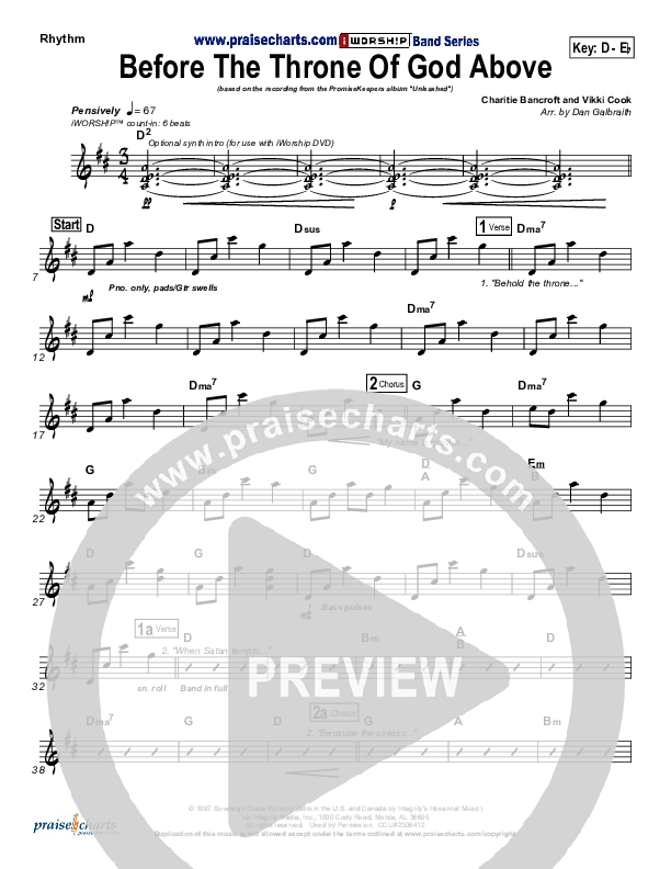 Before The Throne Of God Above Rhythm Chart (Promise Keepers)