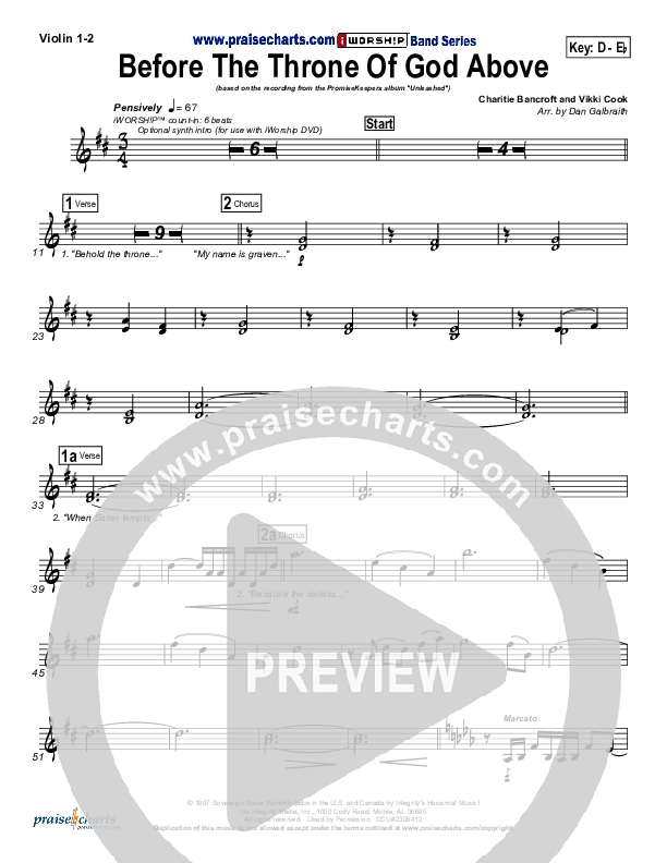 Before The Throne Of God Above Violin 1/2 (Promise Keepers)