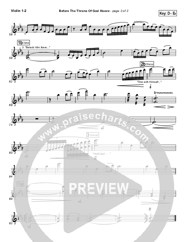 Before The Throne Of God Above Violin 1/2 (Promise Keepers)