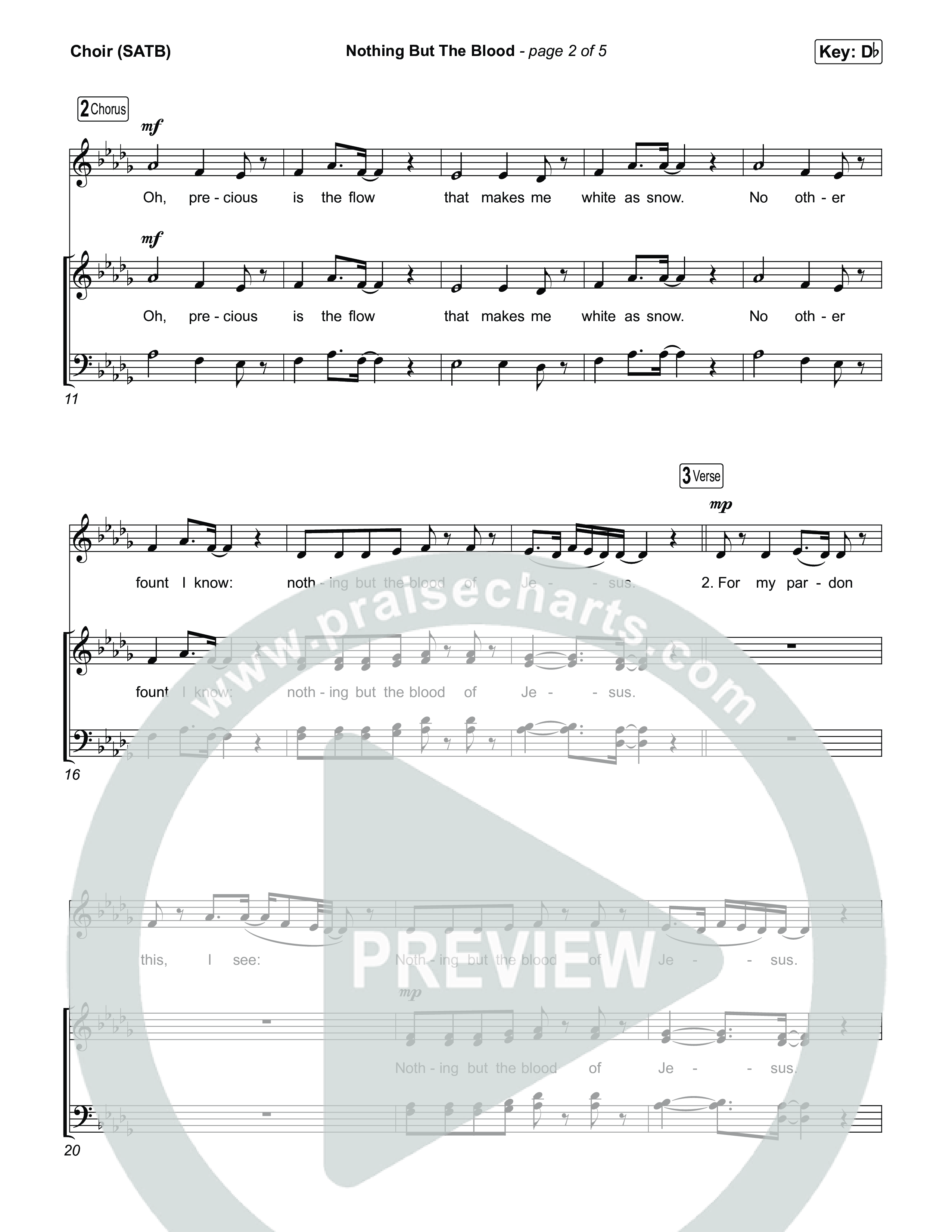 Nothing But The Blood Choir Sheet (SATB) (CeCe Winans)