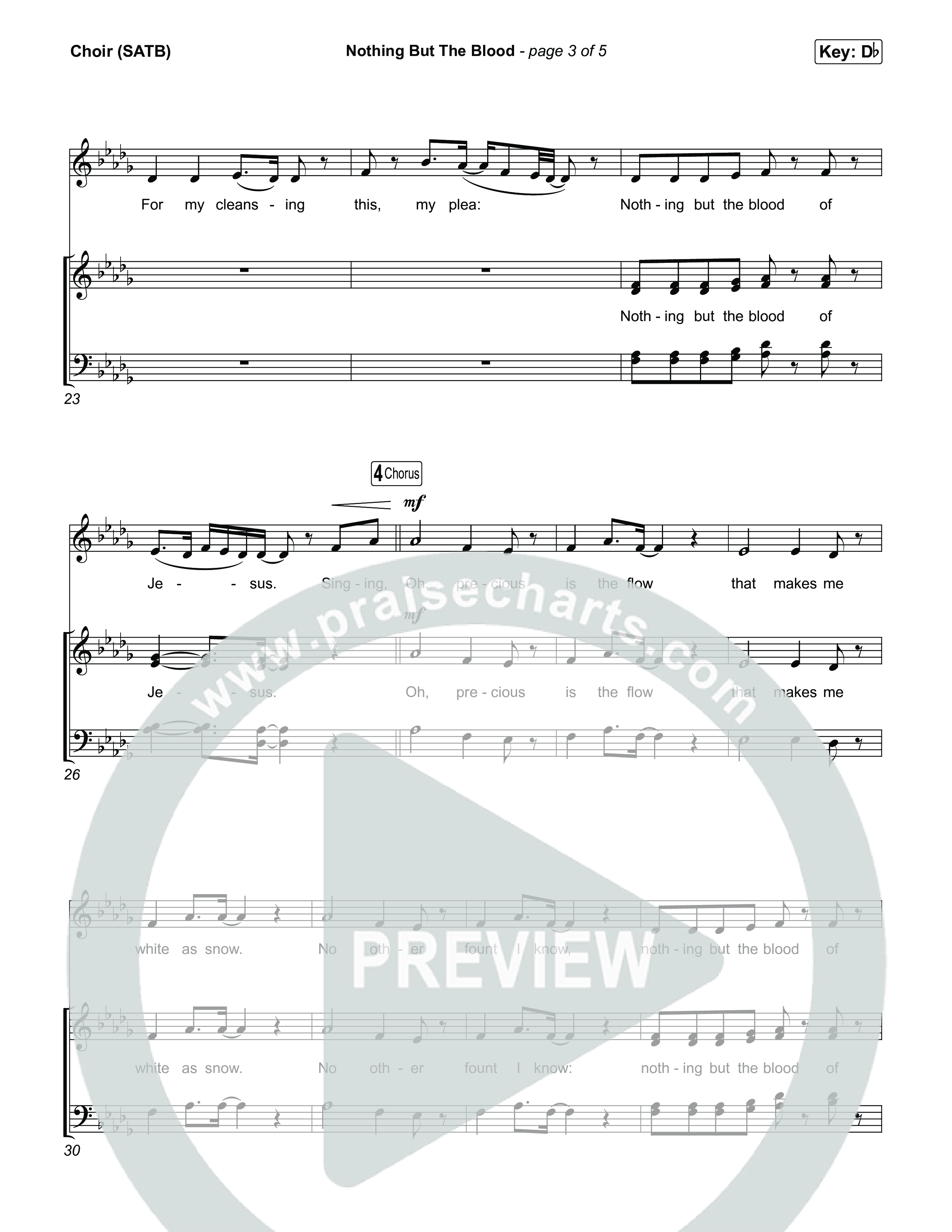 Nothing But The Blood Choir Sheet (SATB) (CeCe Winans)