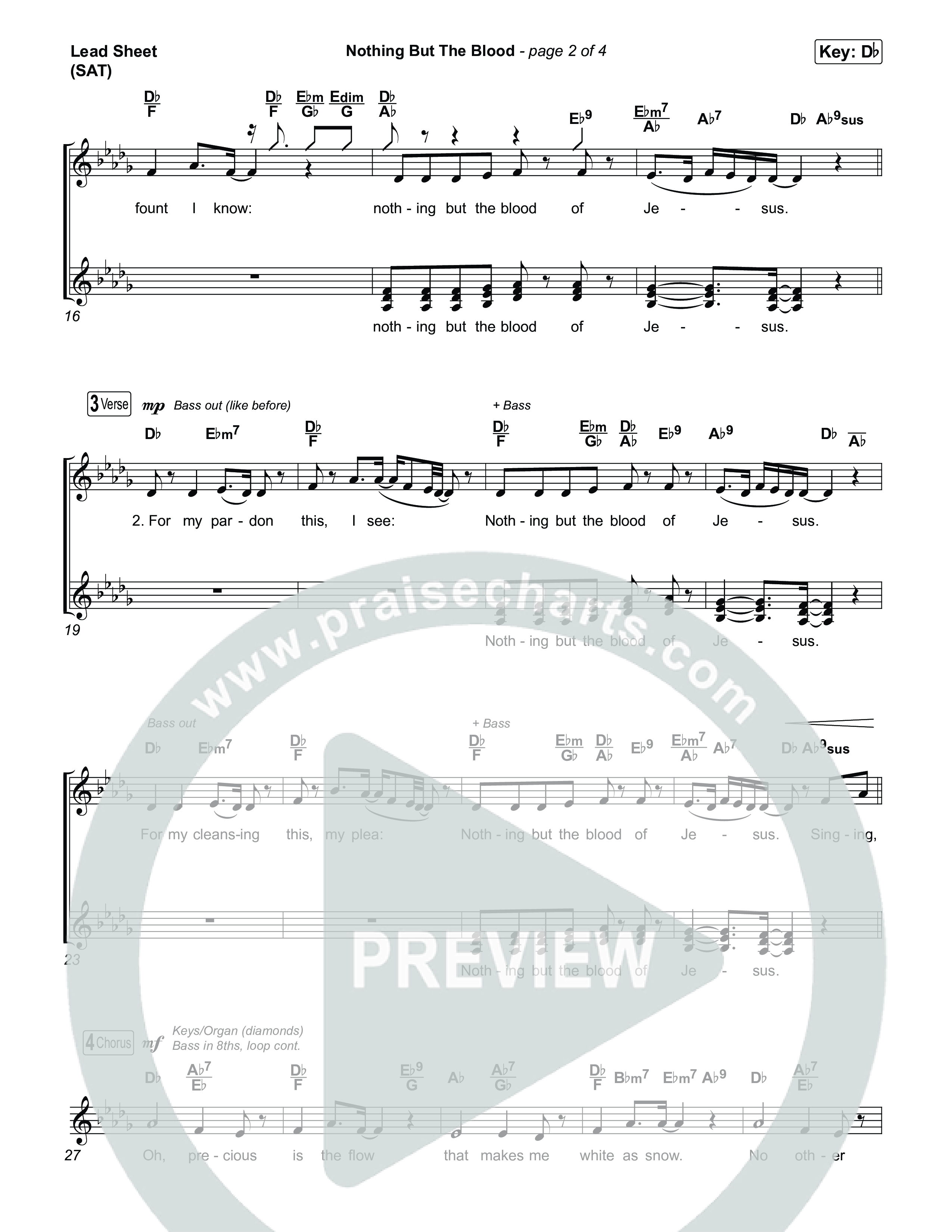 Nothing But The Blood Lead Sheet (SAT) (CeCe Winans)
