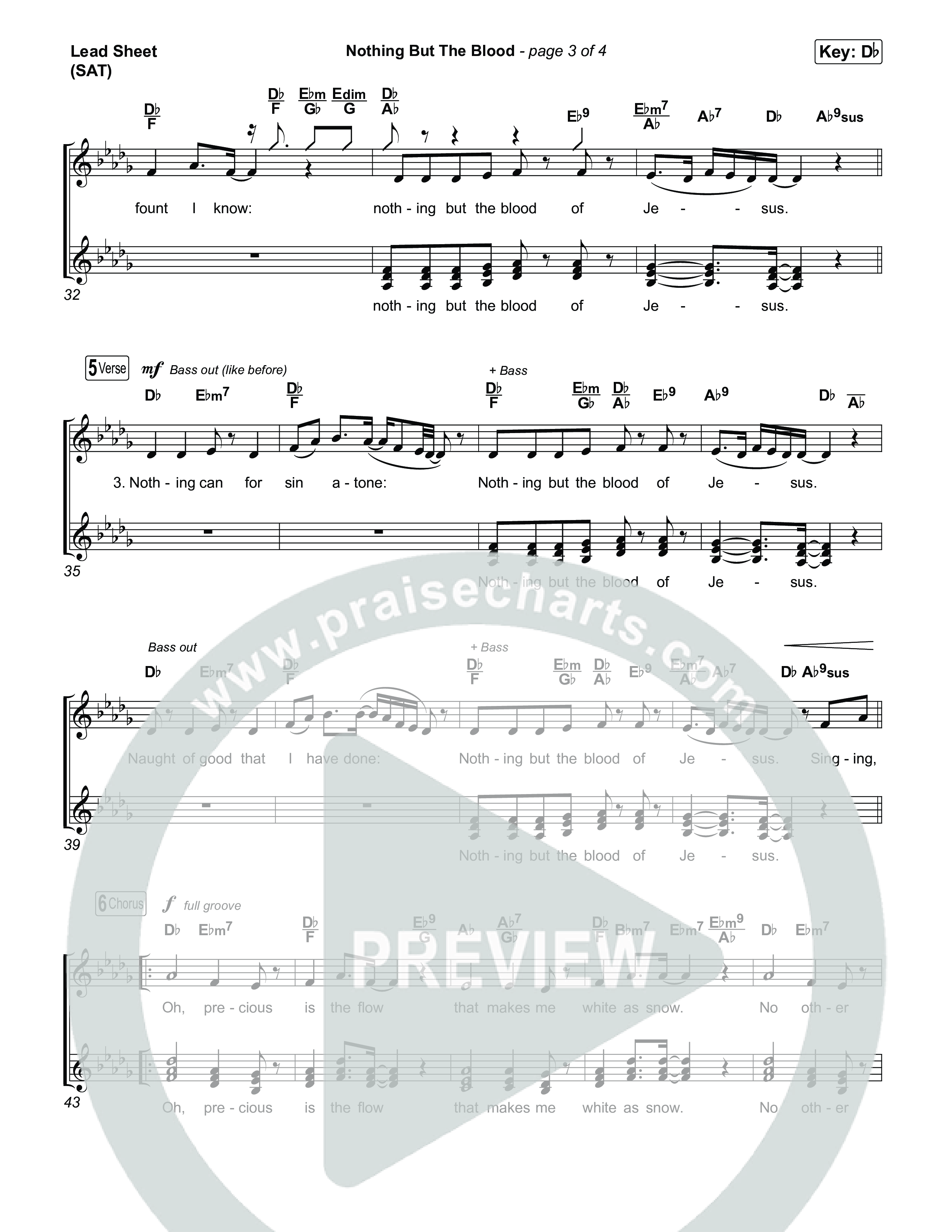 Nothing But The Blood Lead Sheet (SAT) (CeCe Winans)