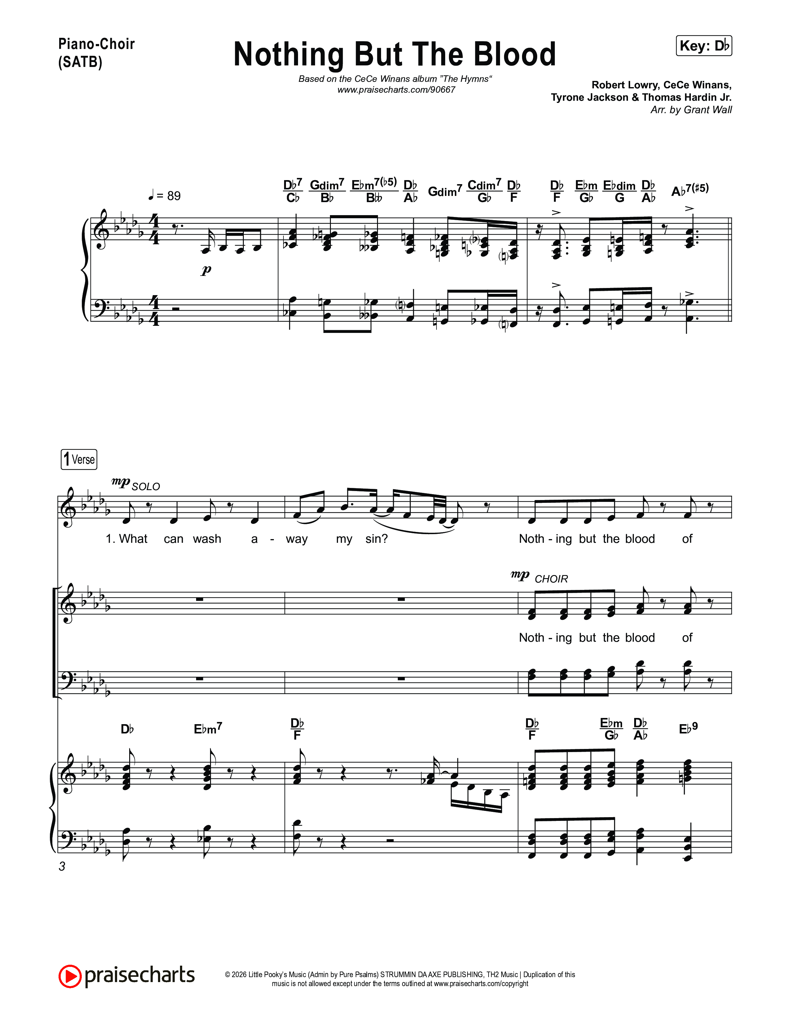 Nothing But The Blood Piano/Vocal Pack (CeCe Winans)