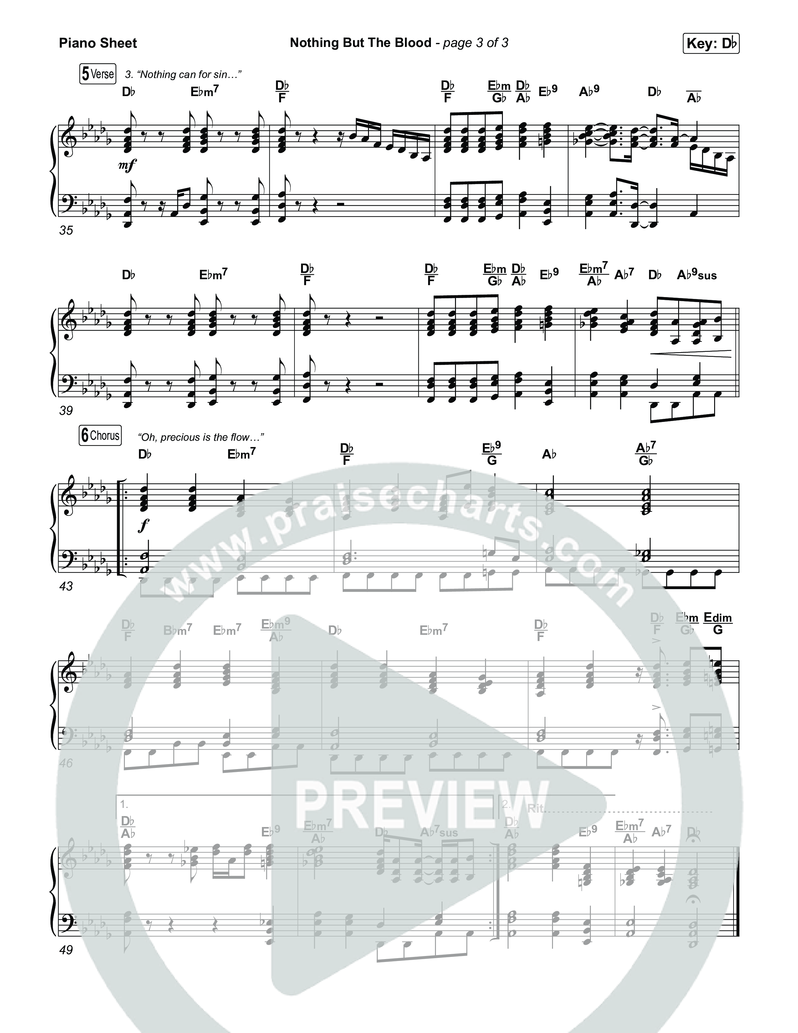 Nothing But The Blood Piano Sheet (CeCe Winans)