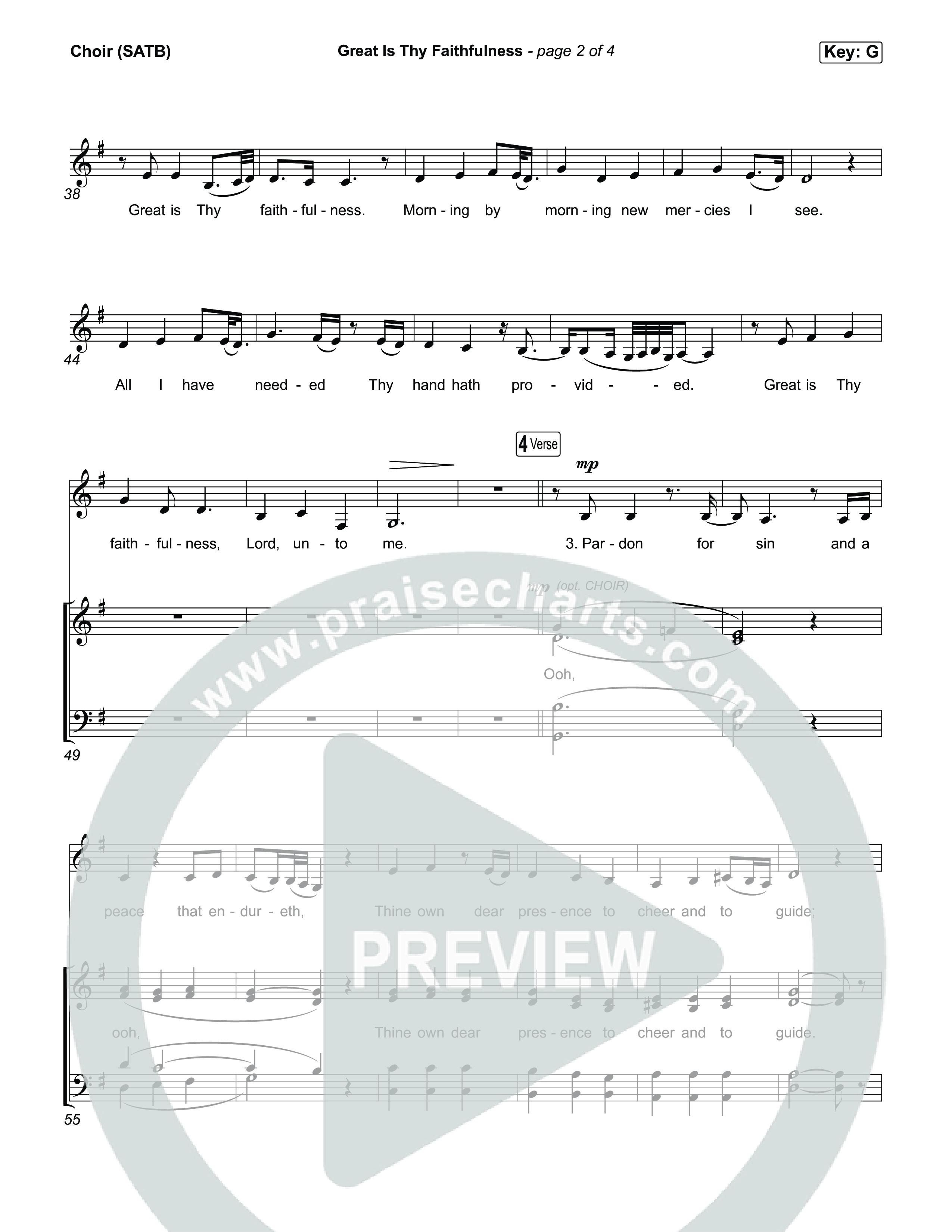 Great Is Thy Faithfulness Choir Sheet (SATB) (CeCe Winans)