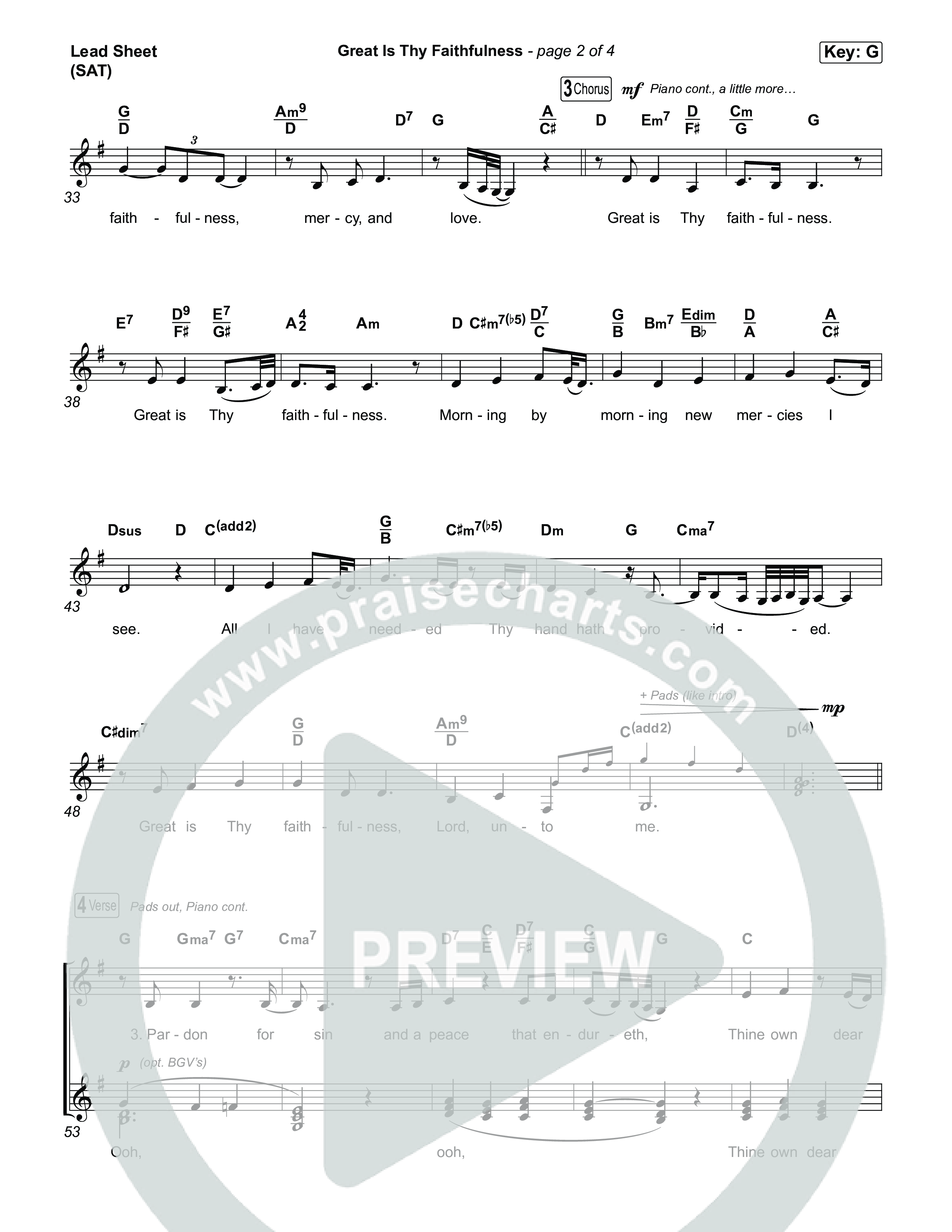 Great Is Thy Faithfulness Lead Sheet (SAT) (CeCe Winans)