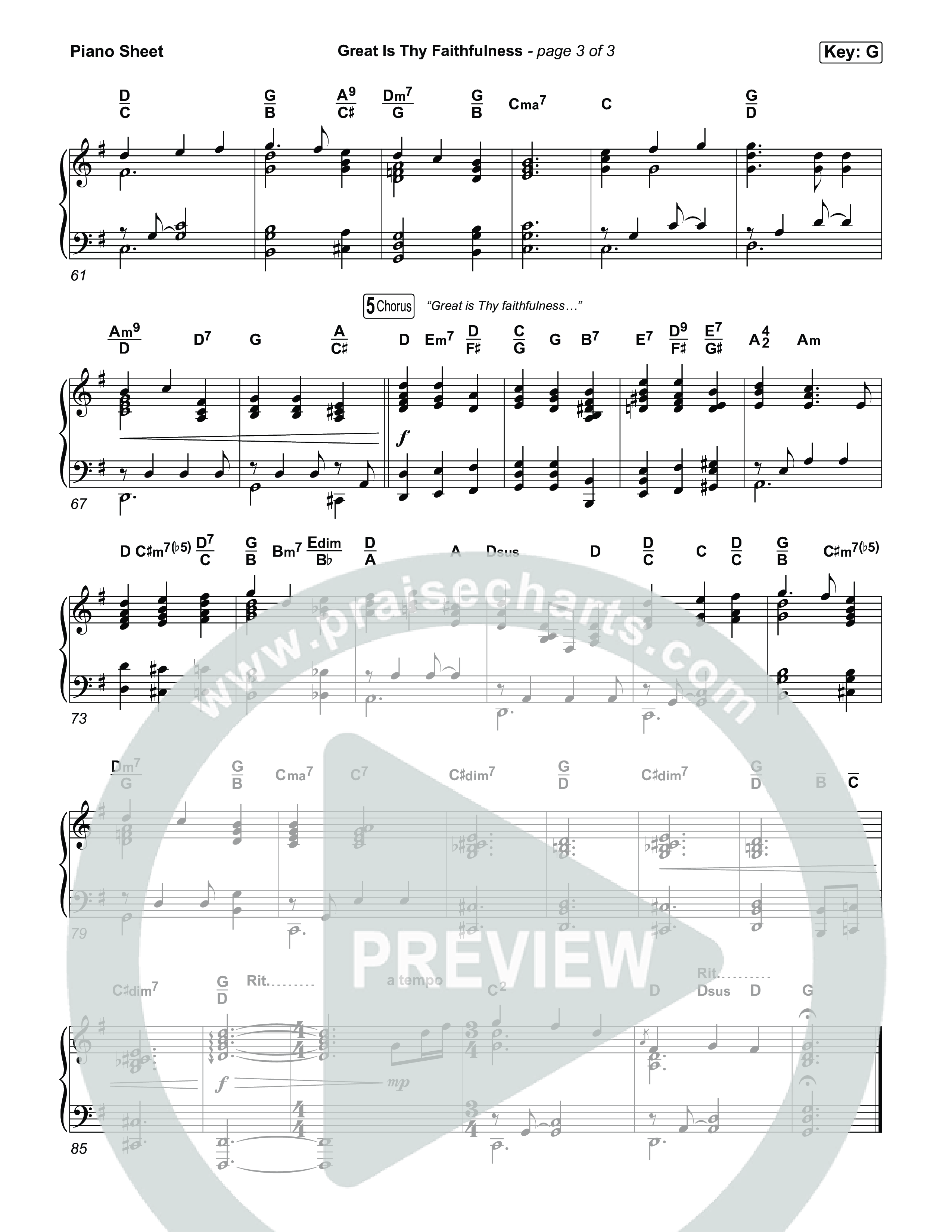 Great Is Thy Faithfulness Piano Sheet (CeCe Winans)