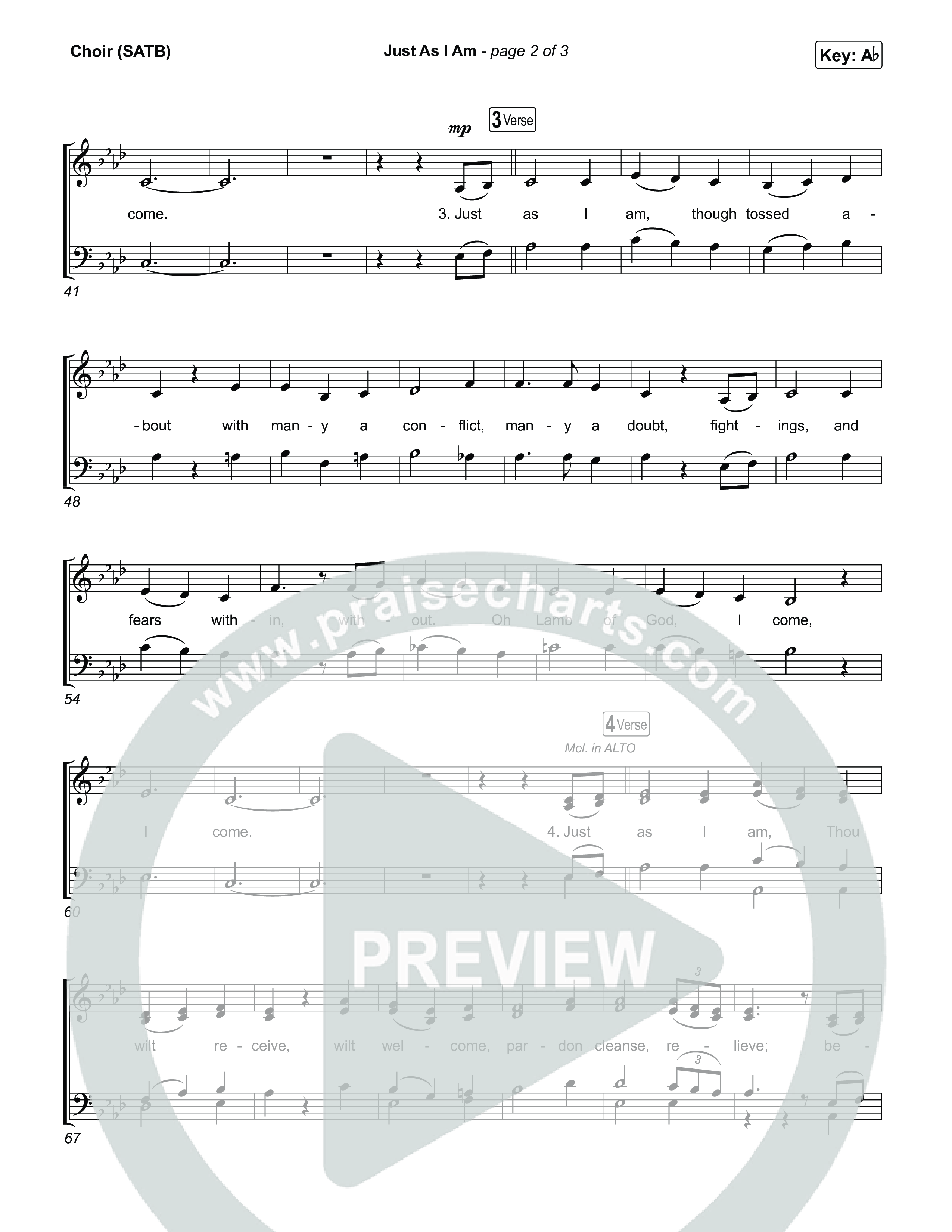 Just As I Am Choir Sheet (SATB) (CeCe Winans)