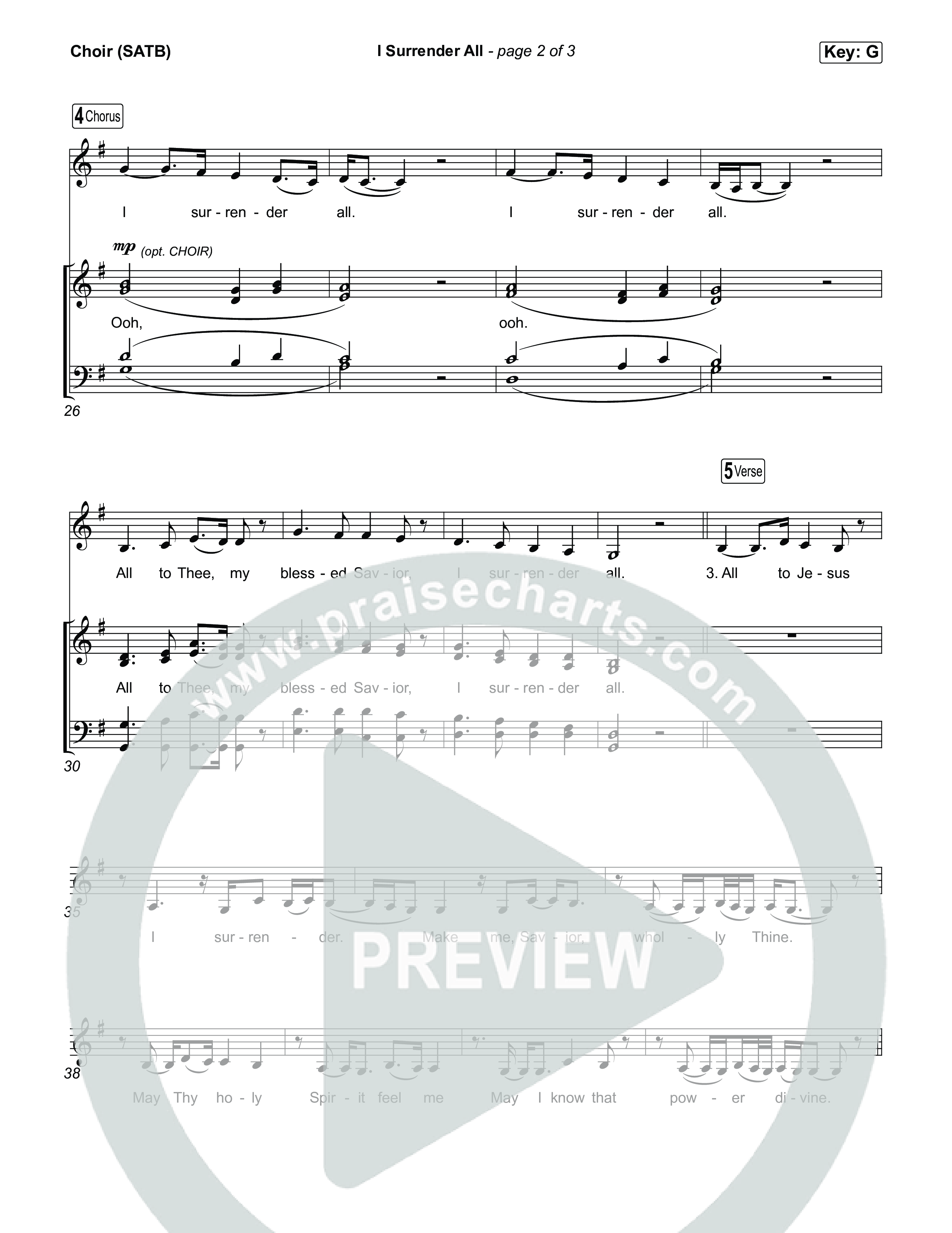I Surrender All Choir Sheet (SATB) (CeCe Winans)