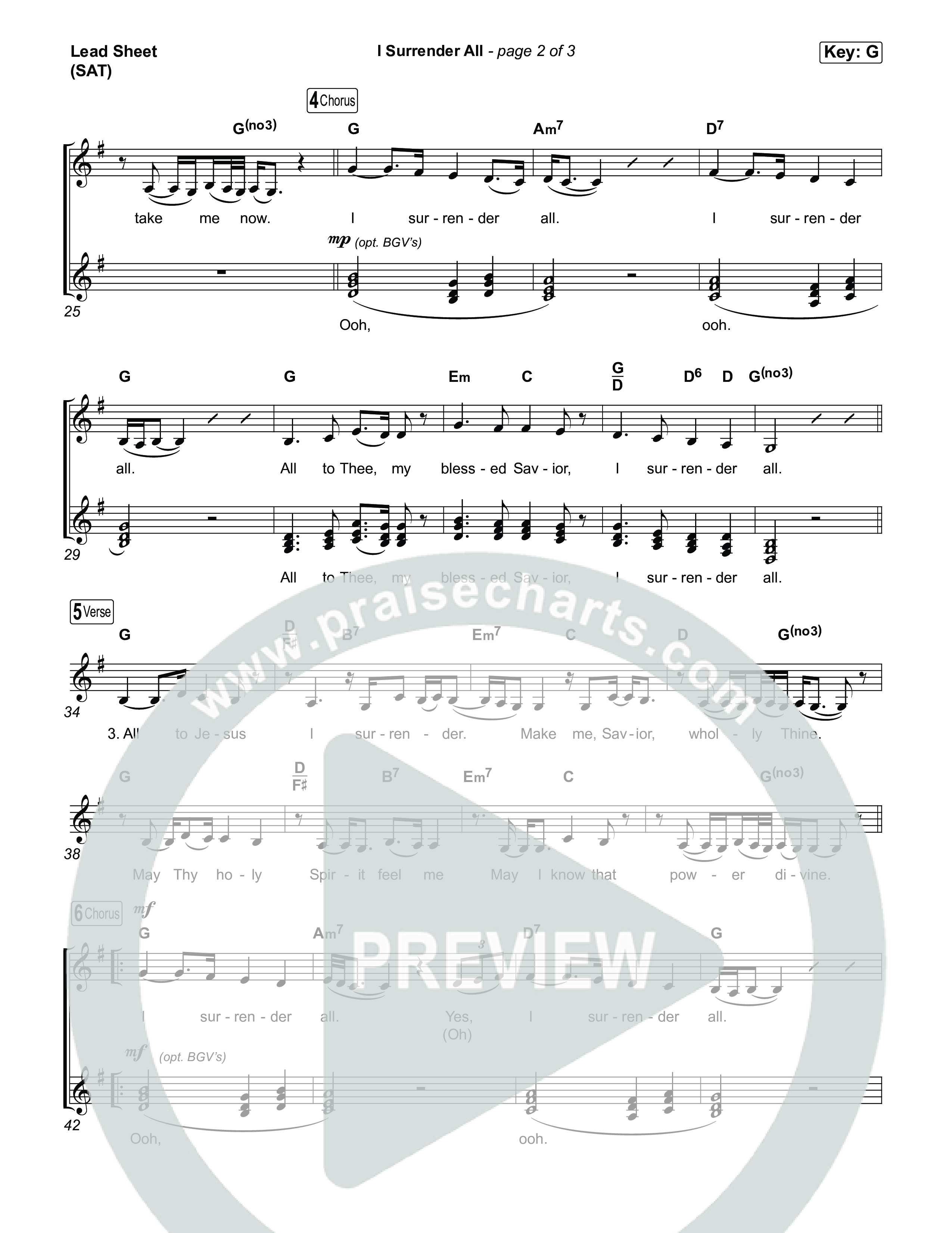 I Surrender All Lead Sheet (SAT) (CeCe Winans)
