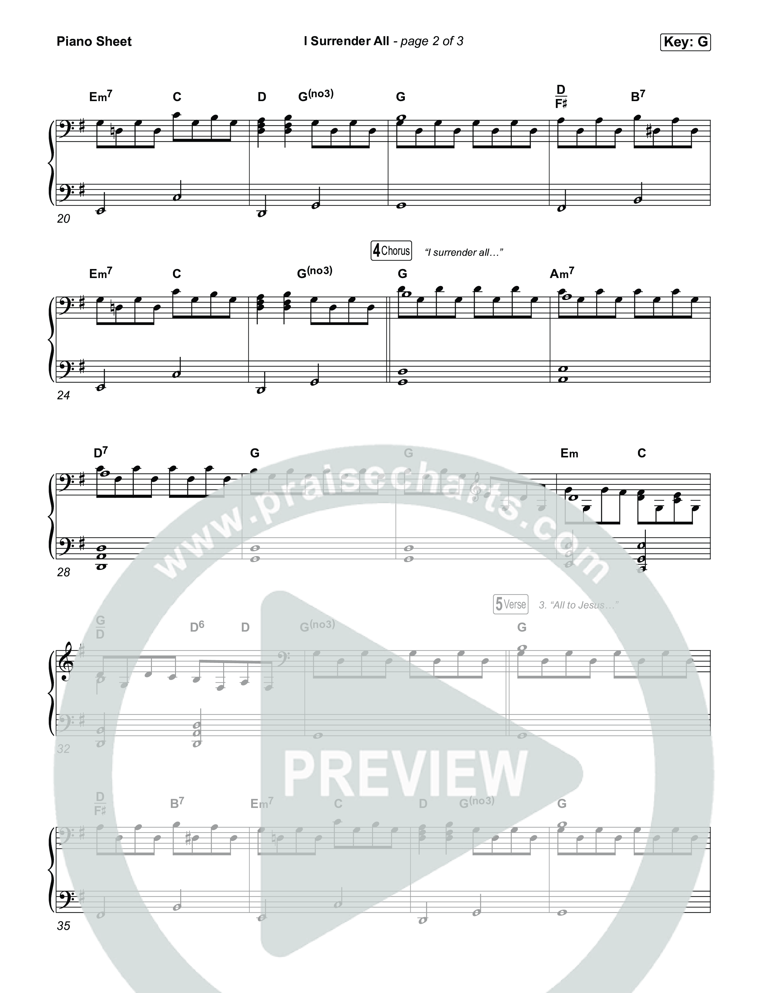 I Surrender All Piano Sheet (CeCe Winans)