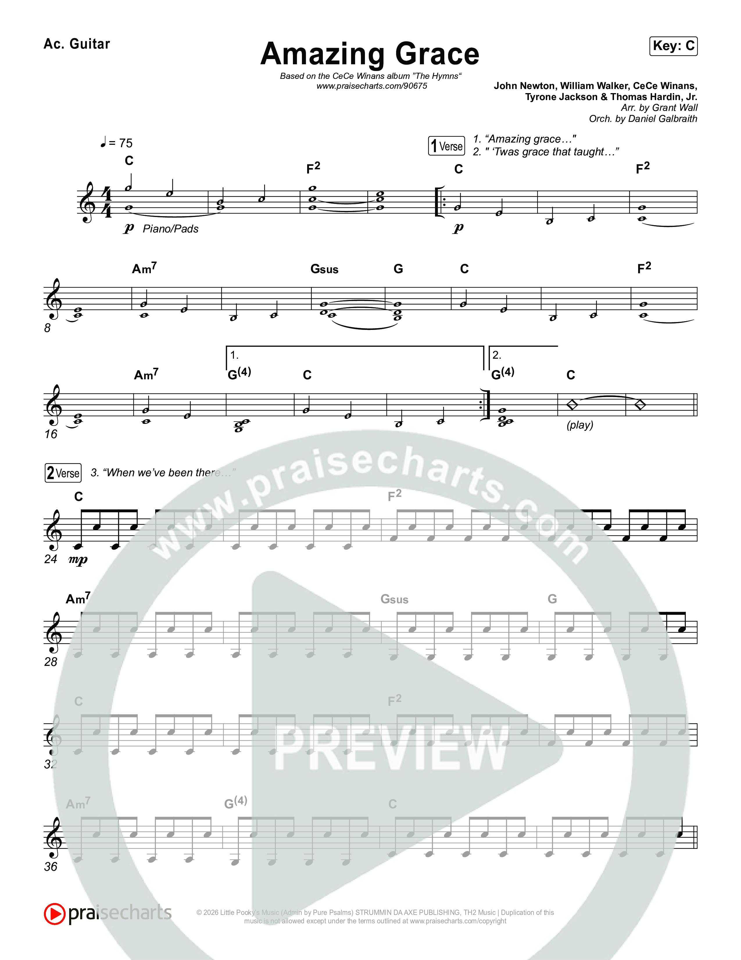 Amazing Grace Rhythm Chart (CeCe Winans)
