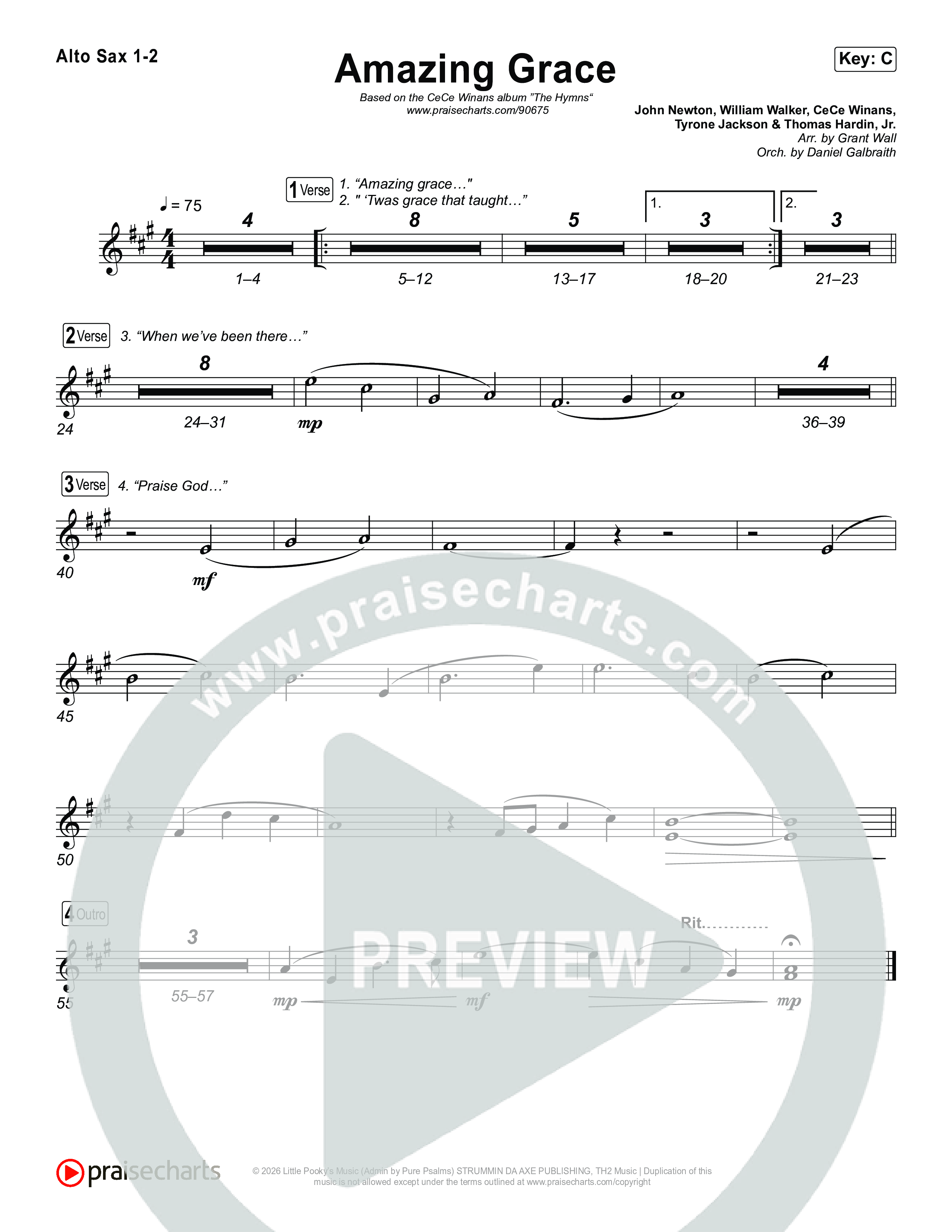 Amazing Grace Alto Sax 1,2 (CeCe Winans)