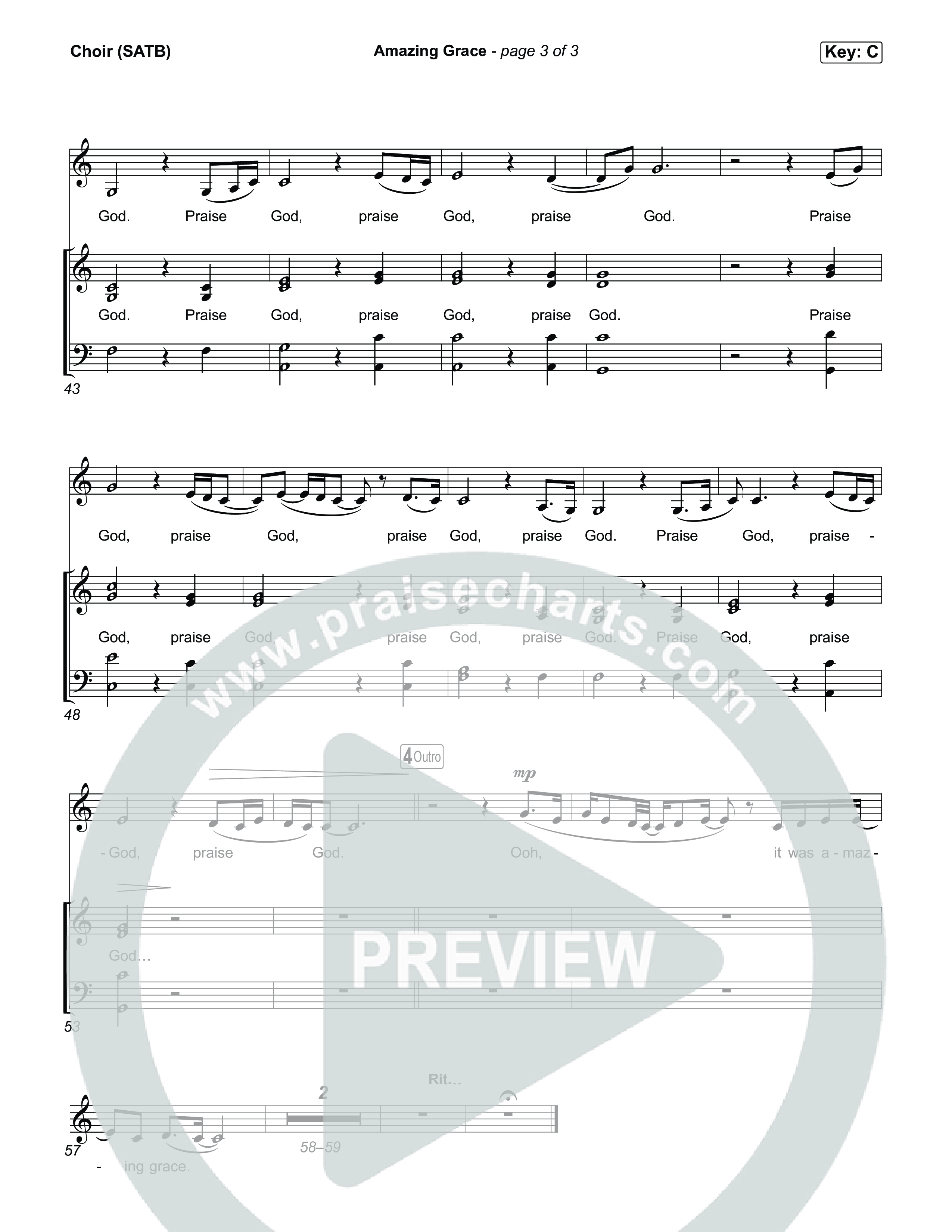 Amazing Grace Choir Sheet (SATB) (CeCe Winans)
