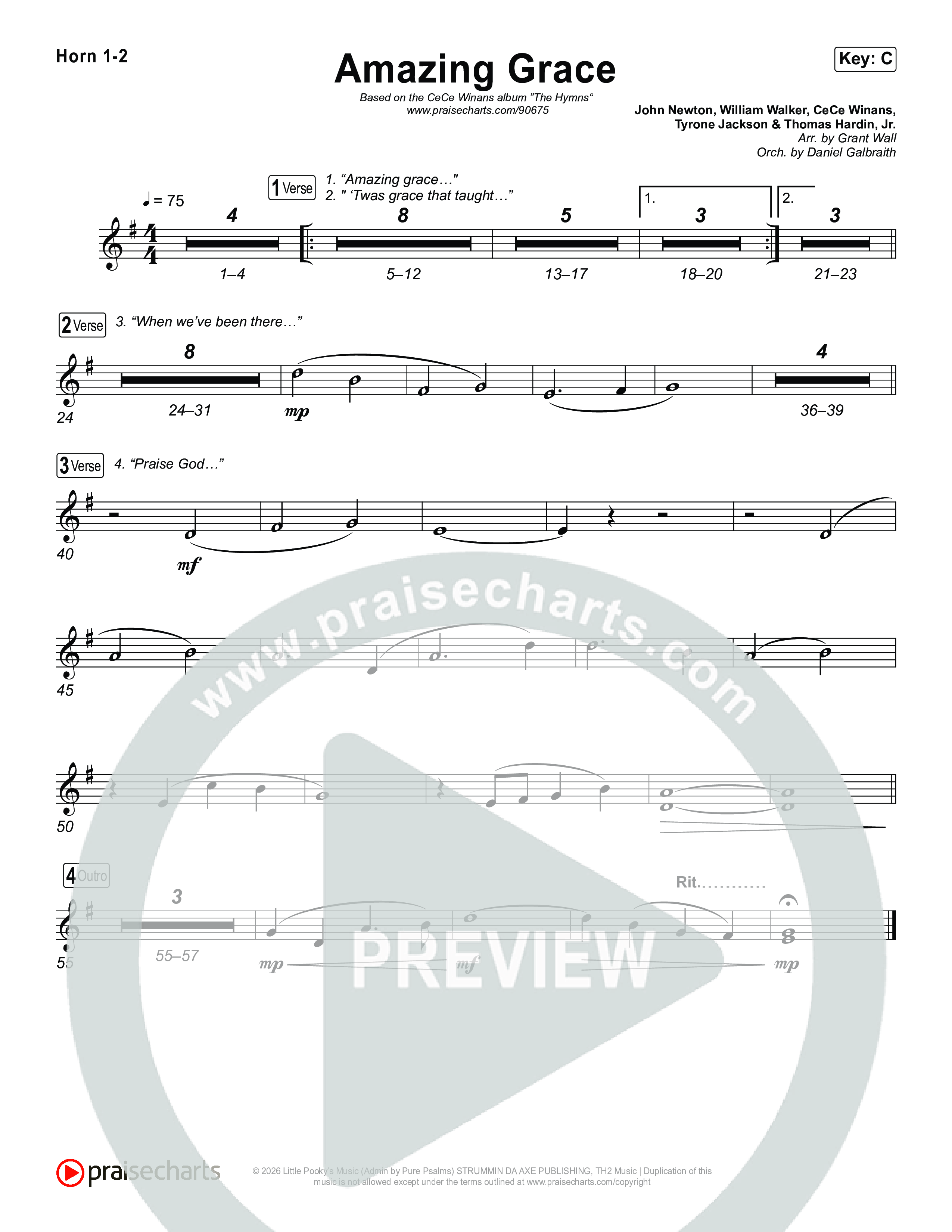 Amazing Grace French Horn 1,2 (CeCe Winans)