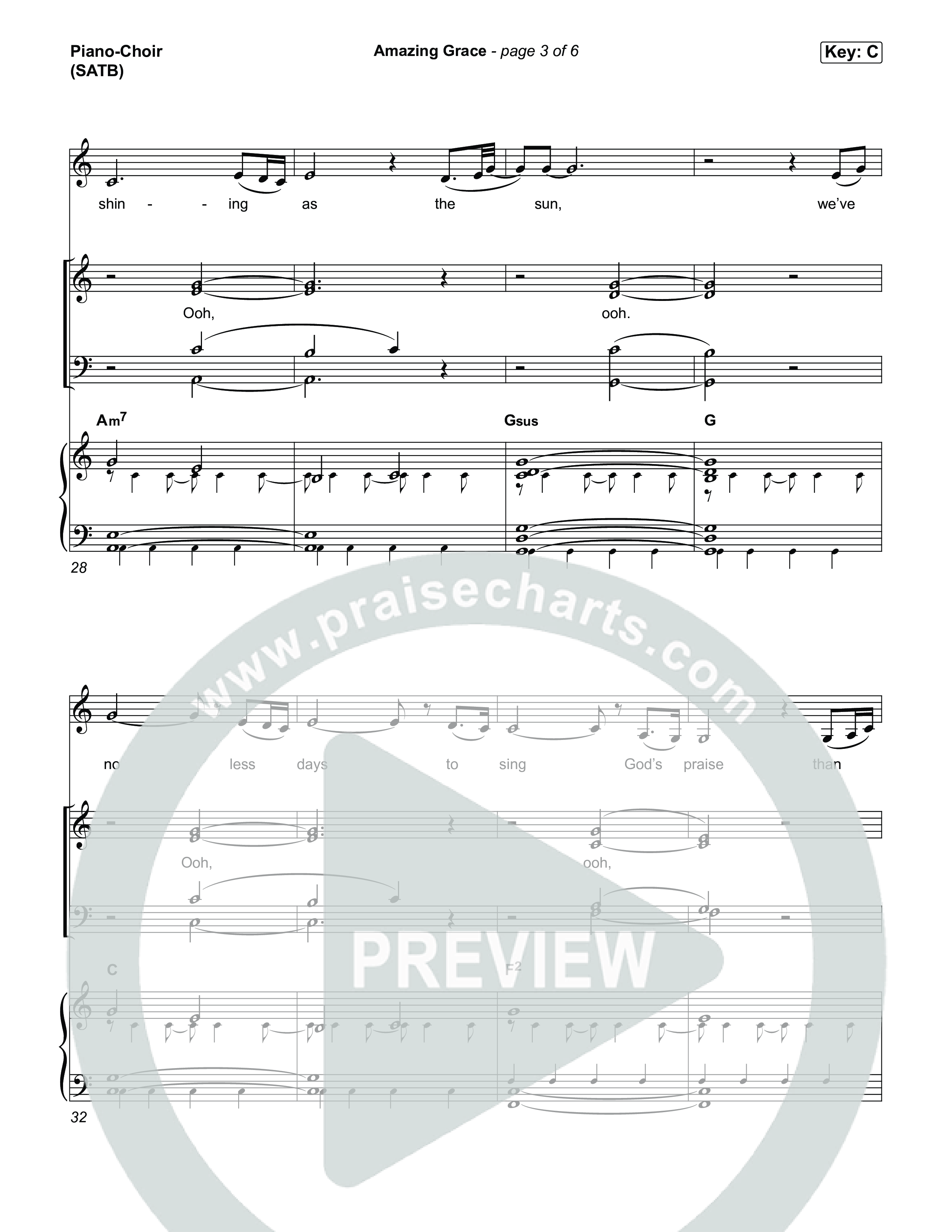 Amazing Grace Piano/Vocal (SATB) (CeCe Winans)