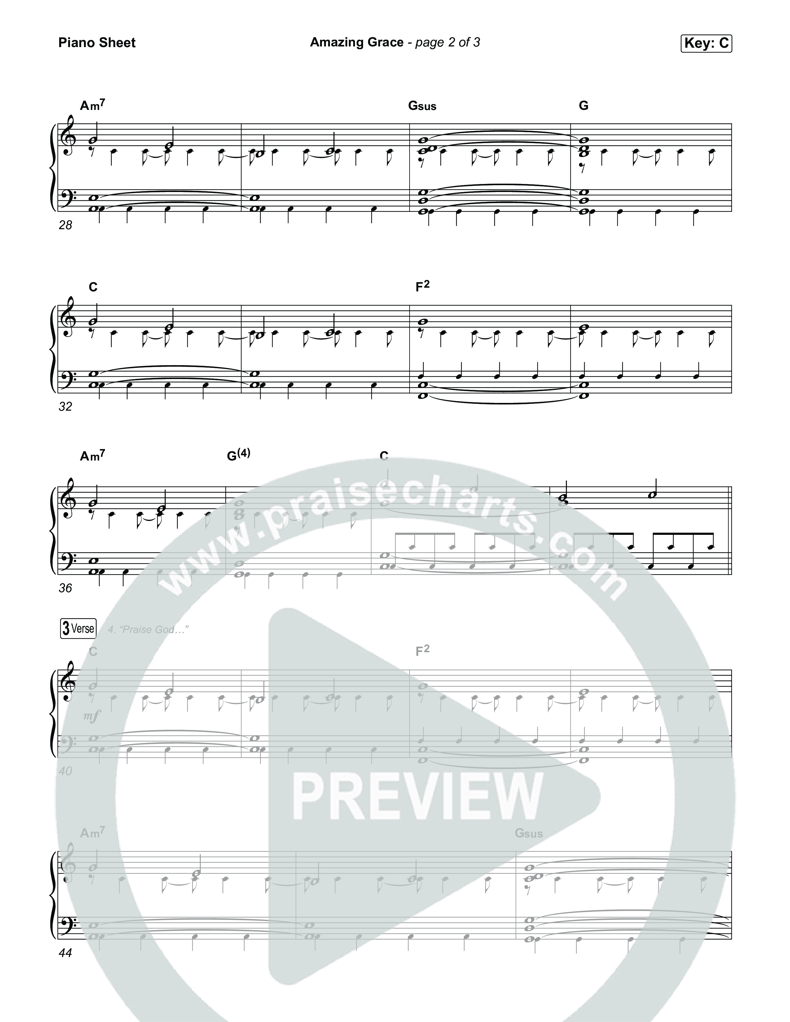 Amazing Grace Piano Sheet (CeCe Winans)