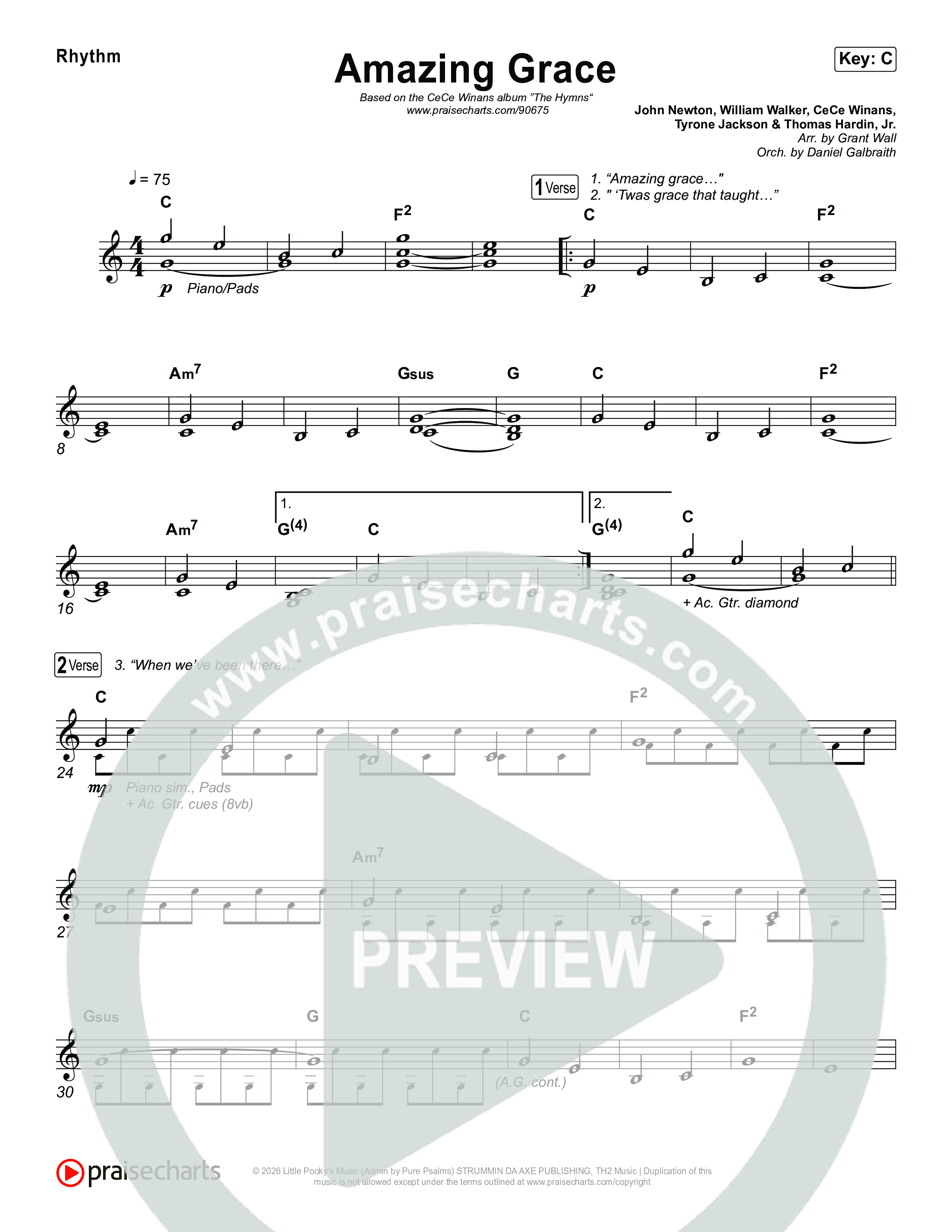 Amazing Grace Rhythm Chart (CeCe Winans)
