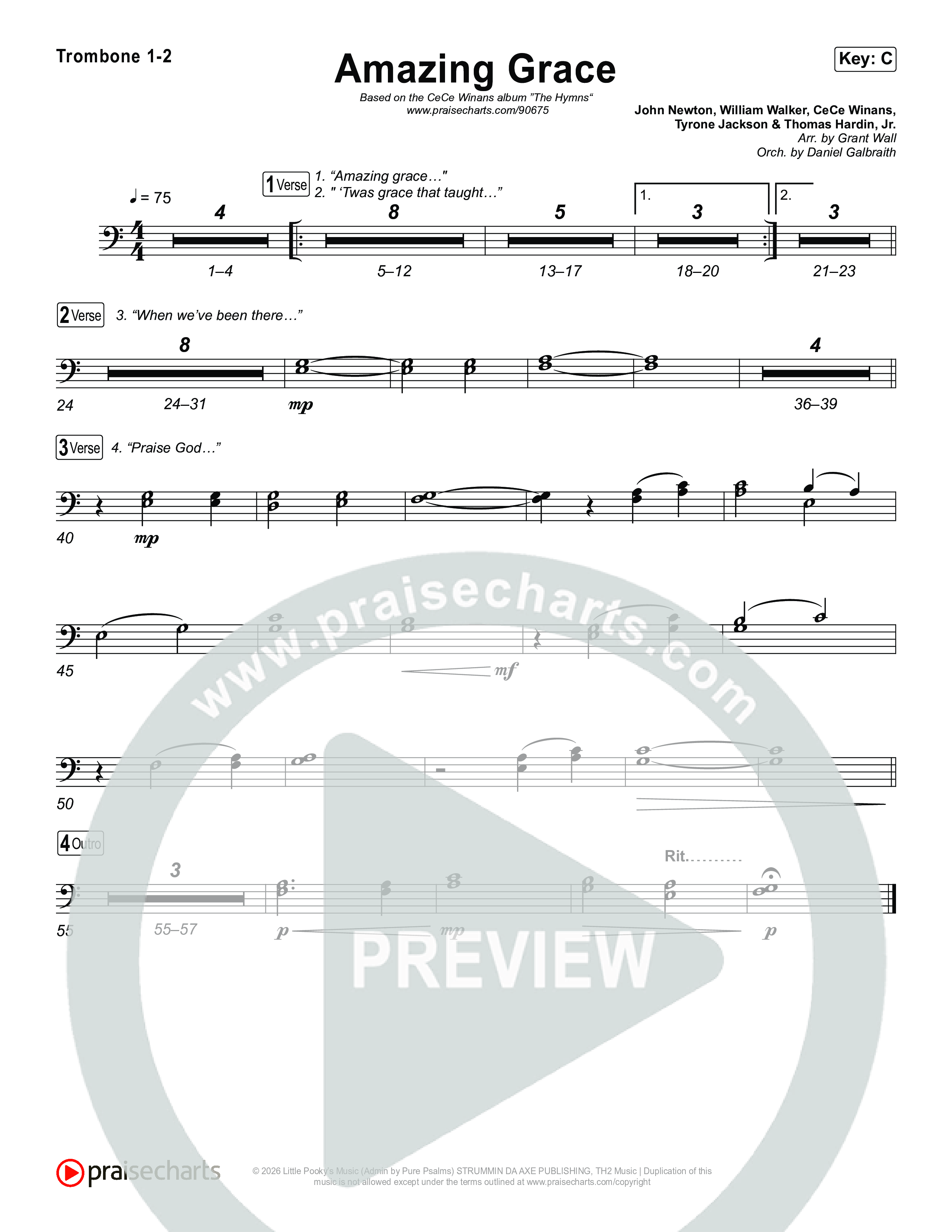Amazing Grace Trombone 1,2 (CeCe Winans)