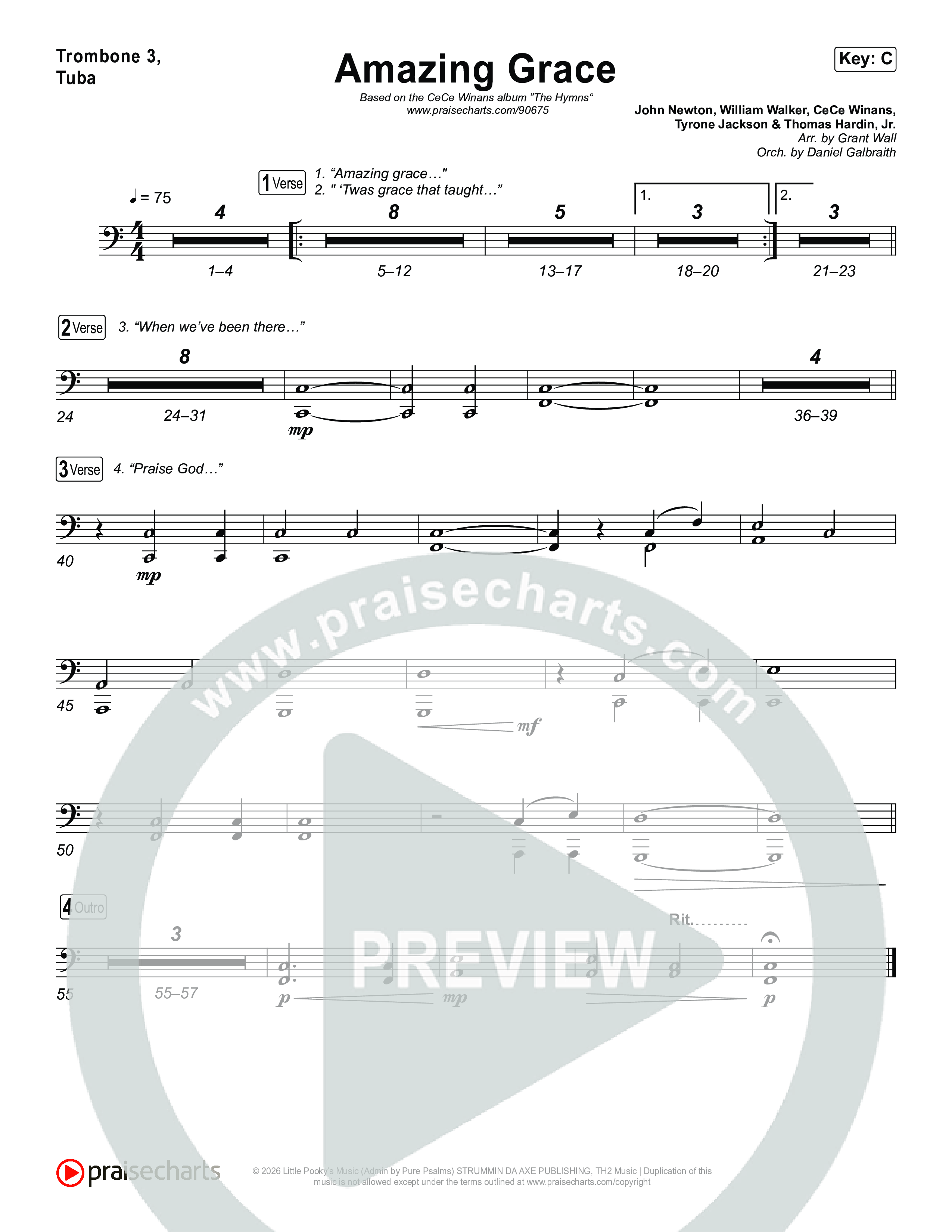 Amazing Grace Trombone 3/Tuba (CeCe Winans)