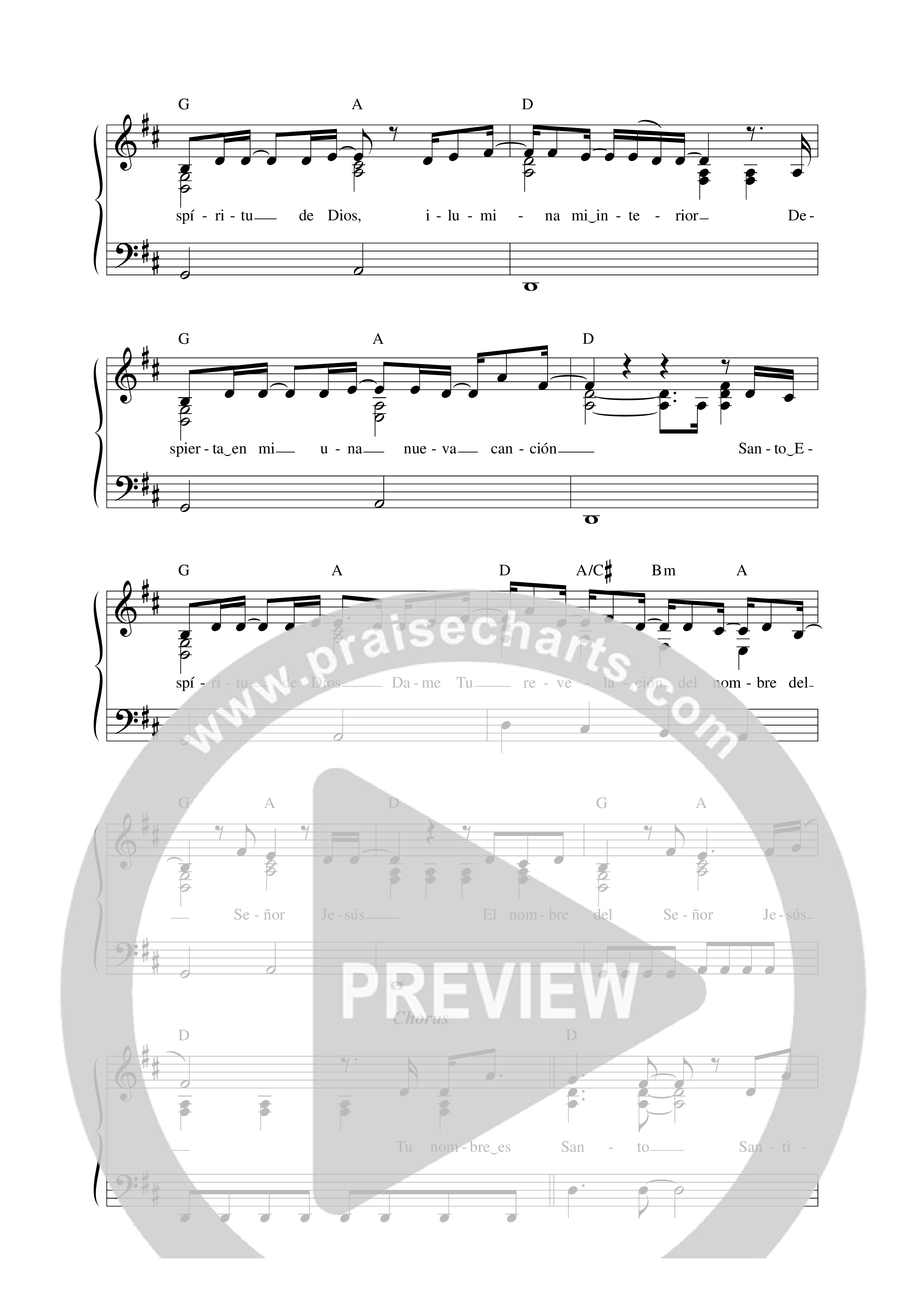 Santificado sea Tu nombre Lead Sheet Melody (Música Más Vida)