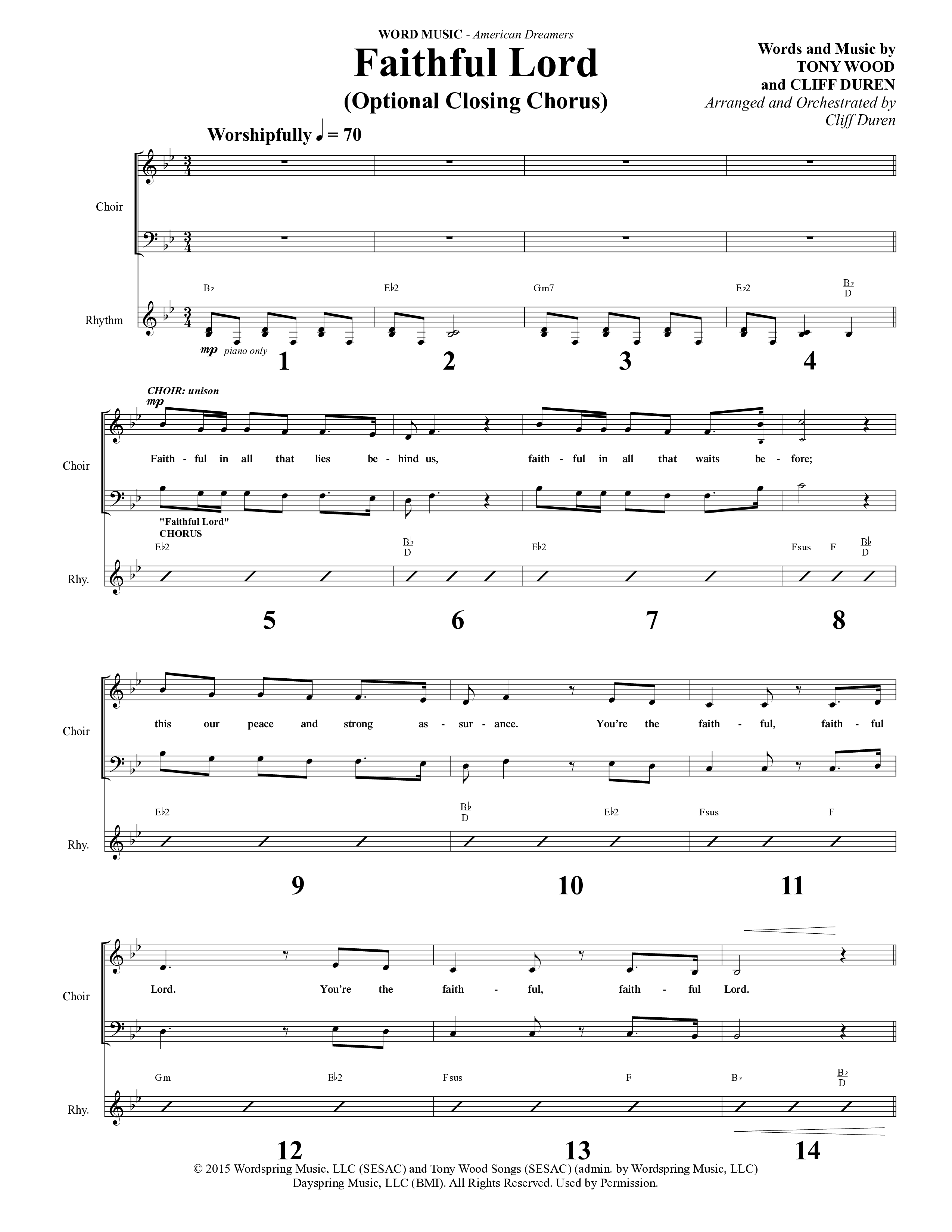 American Dreamers (10 Song Choral Collection) Song 10 (Orchestration) (Arr. Tony Wood / Arr. Cliff Duren)