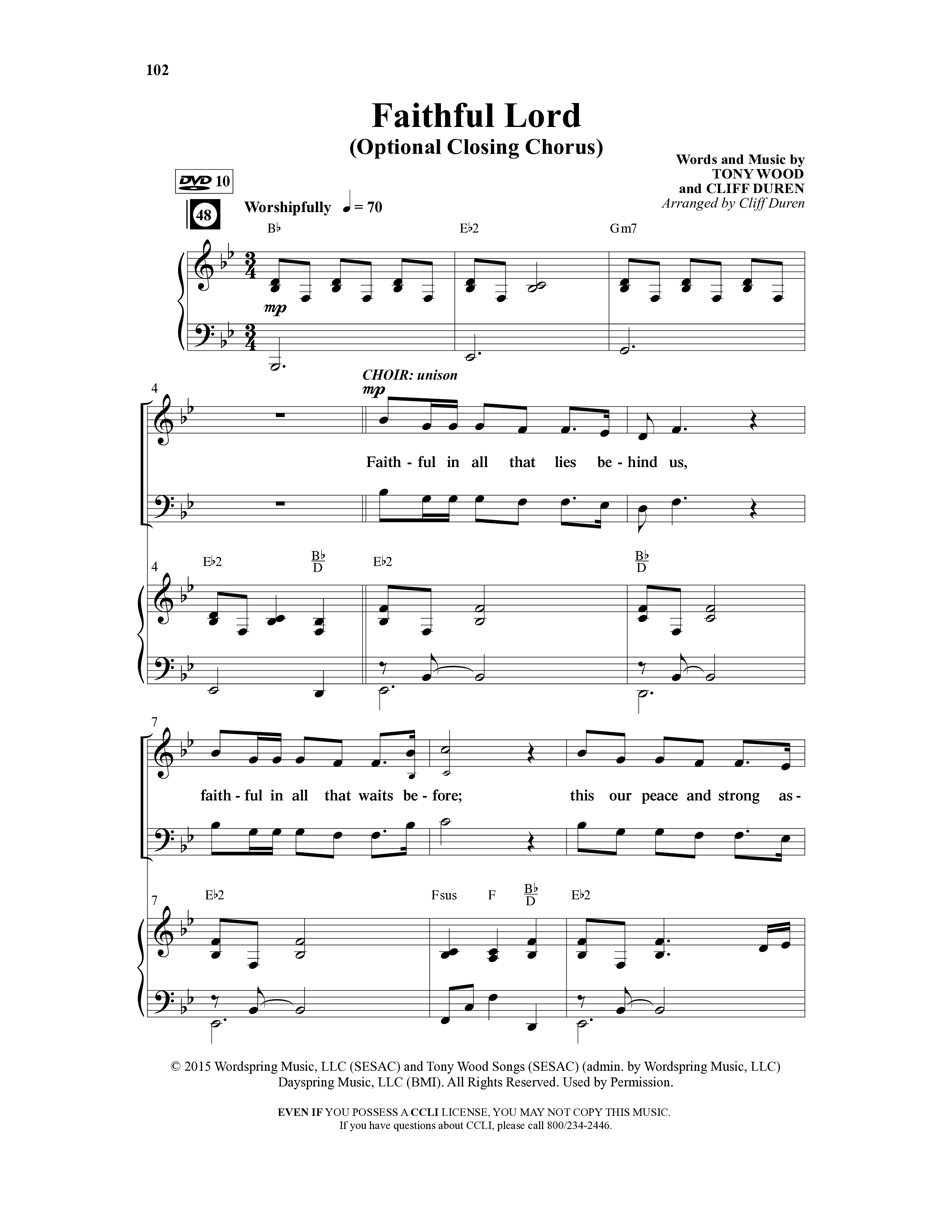 American Dreamers (10 Song Choral Collection) Song 10 (Piano SATB) (Arr. Tony Wood / Arr. Cliff Duren)