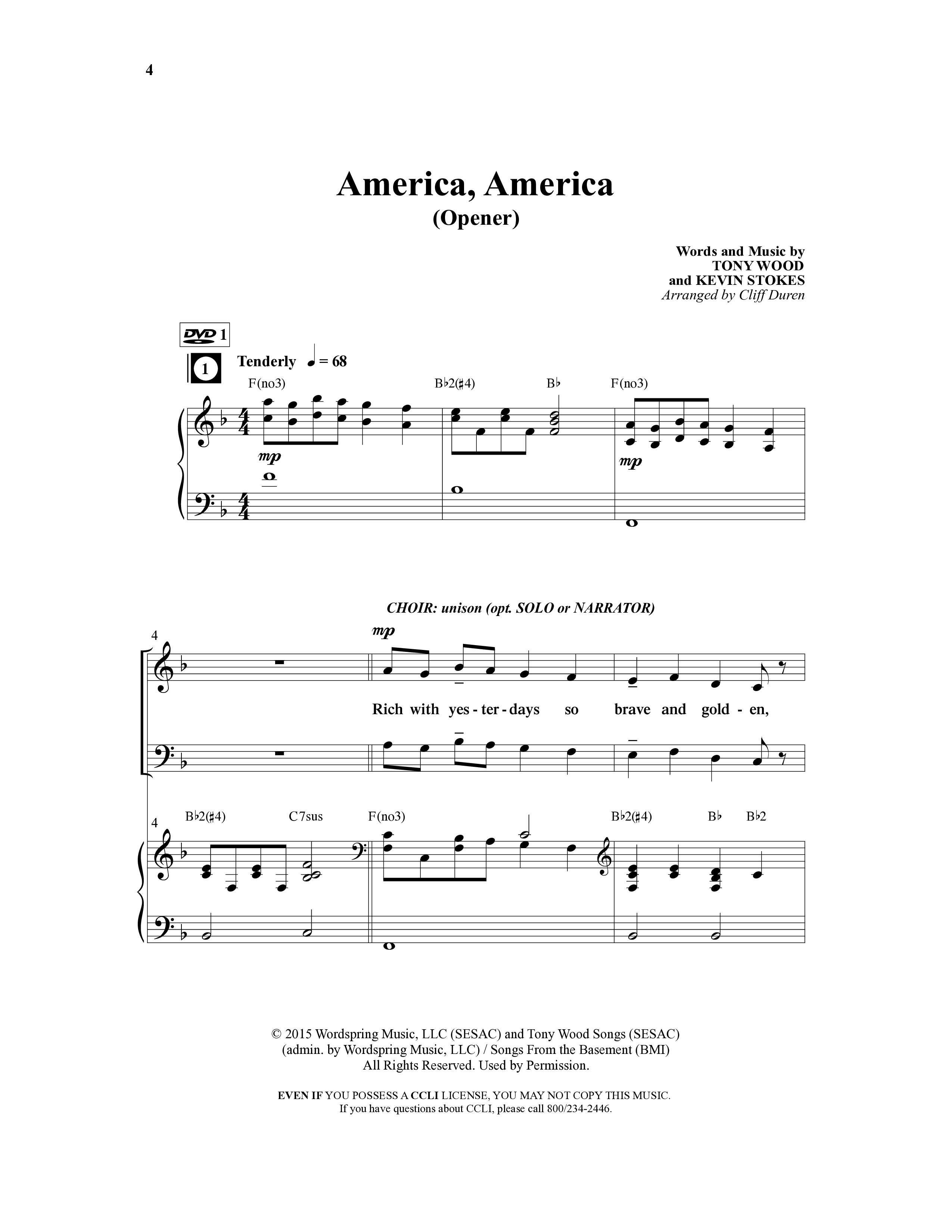 American Dreamers (10 Song Choral Collection) Choral Book (Arr. Tony Wood / Arr. Cliff Duren)