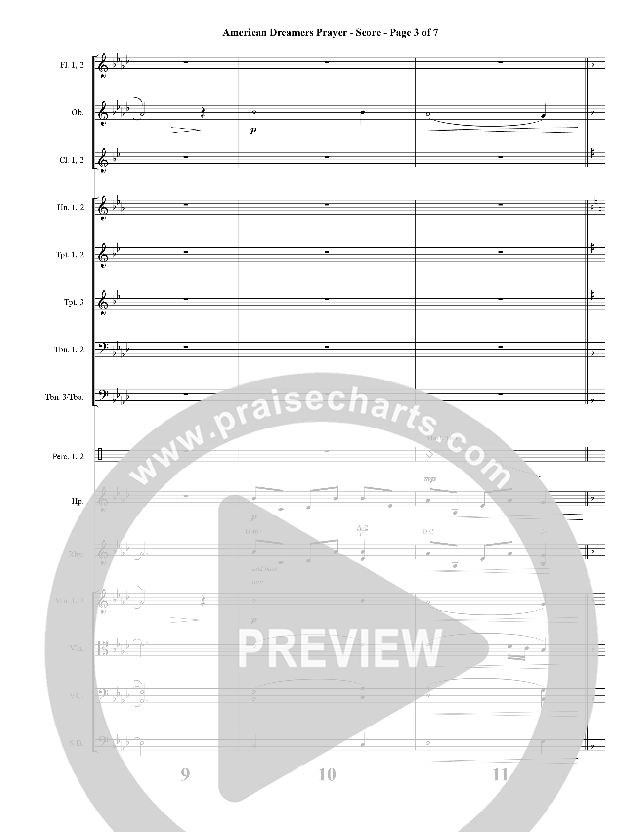 American Dreamers (10 Song Choral Collection) Song 6 (Orchestration) (Arr. Tony Wood / Arr. Cliff Duren)