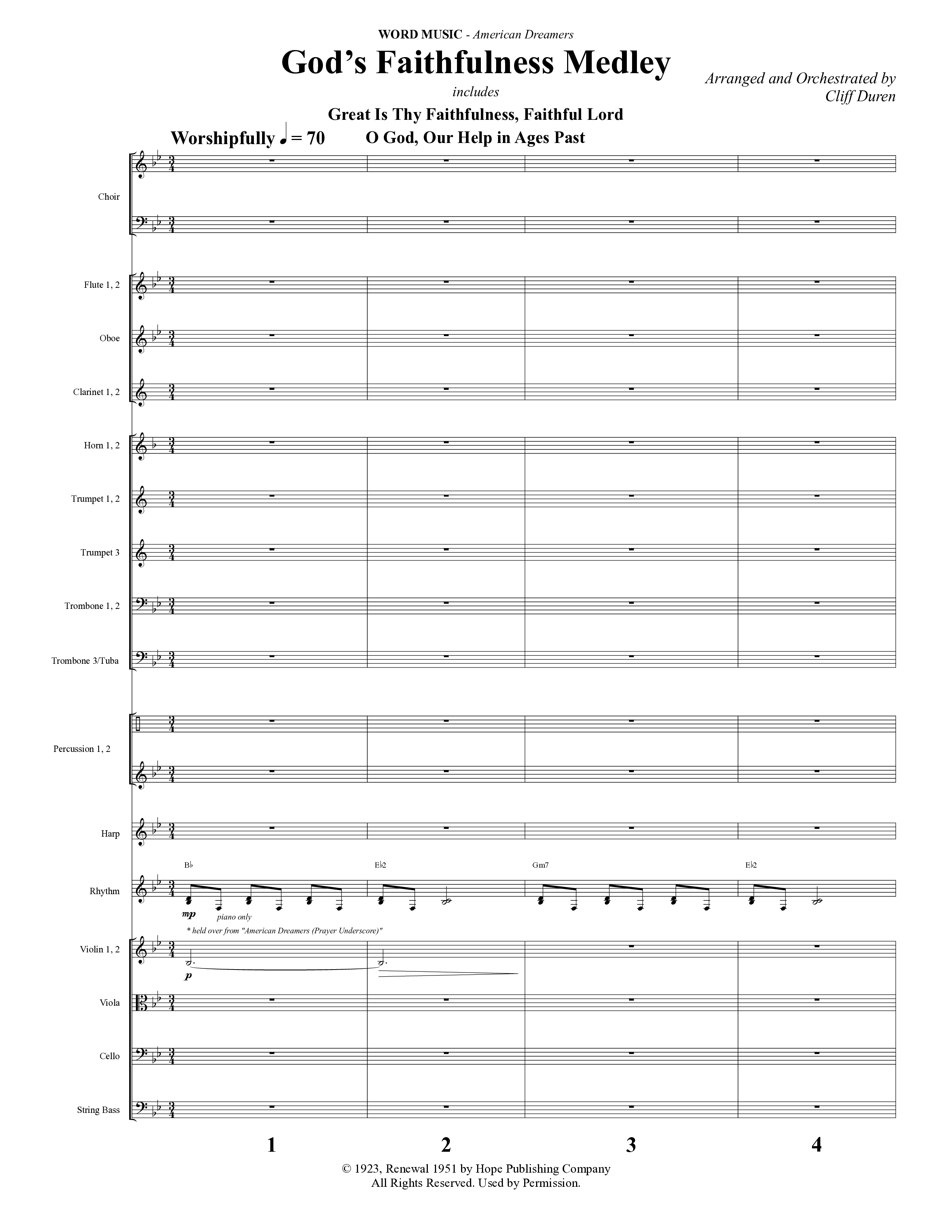 American Dreamers (10 Song Choral Collection) Song 7 (Orchestration) (Arr. Tony Wood / Arr. Cliff Duren)