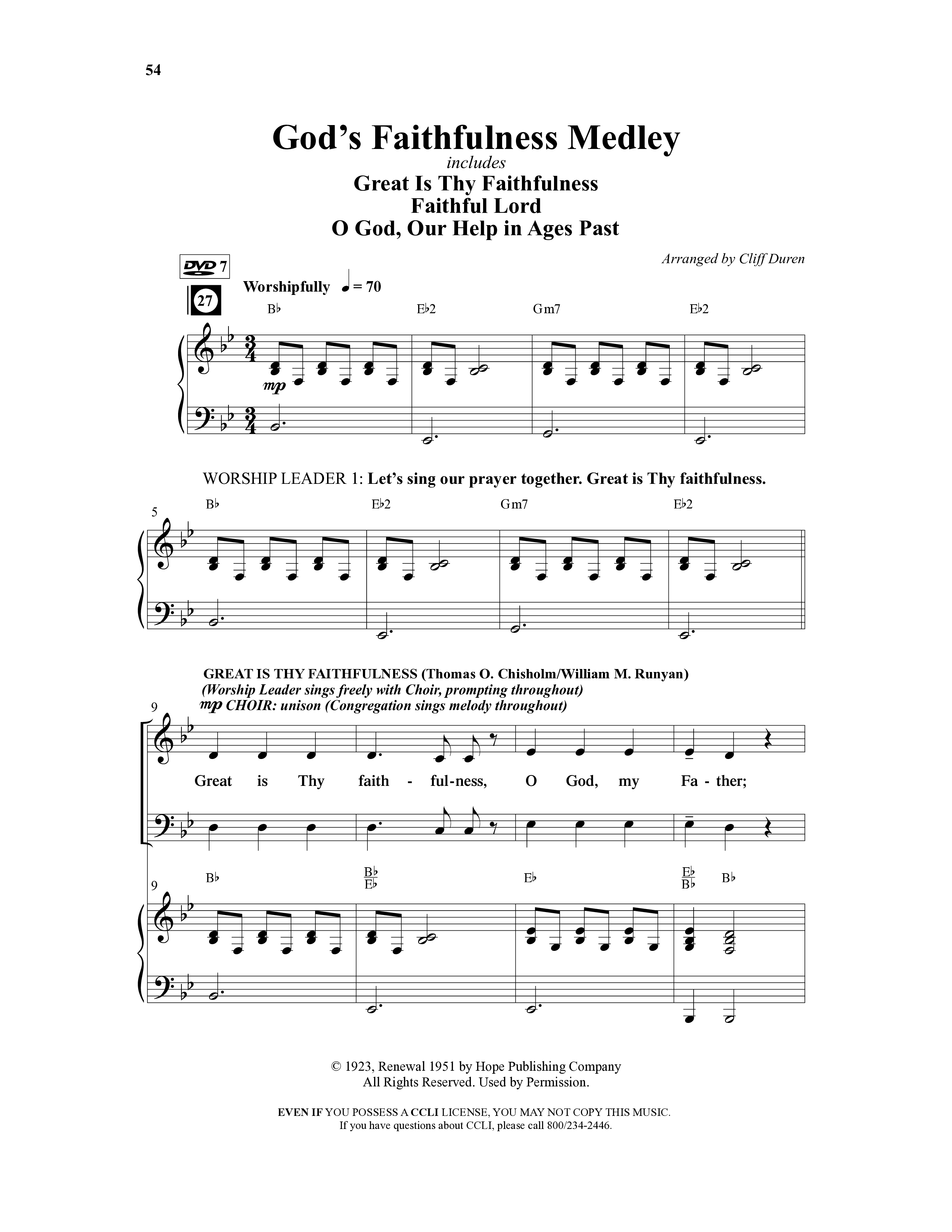American Dreamers (10 Song Choral Collection) Song 7 (Piano SATB) (Arr. Tony Wood / Arr. Cliff Duren)
